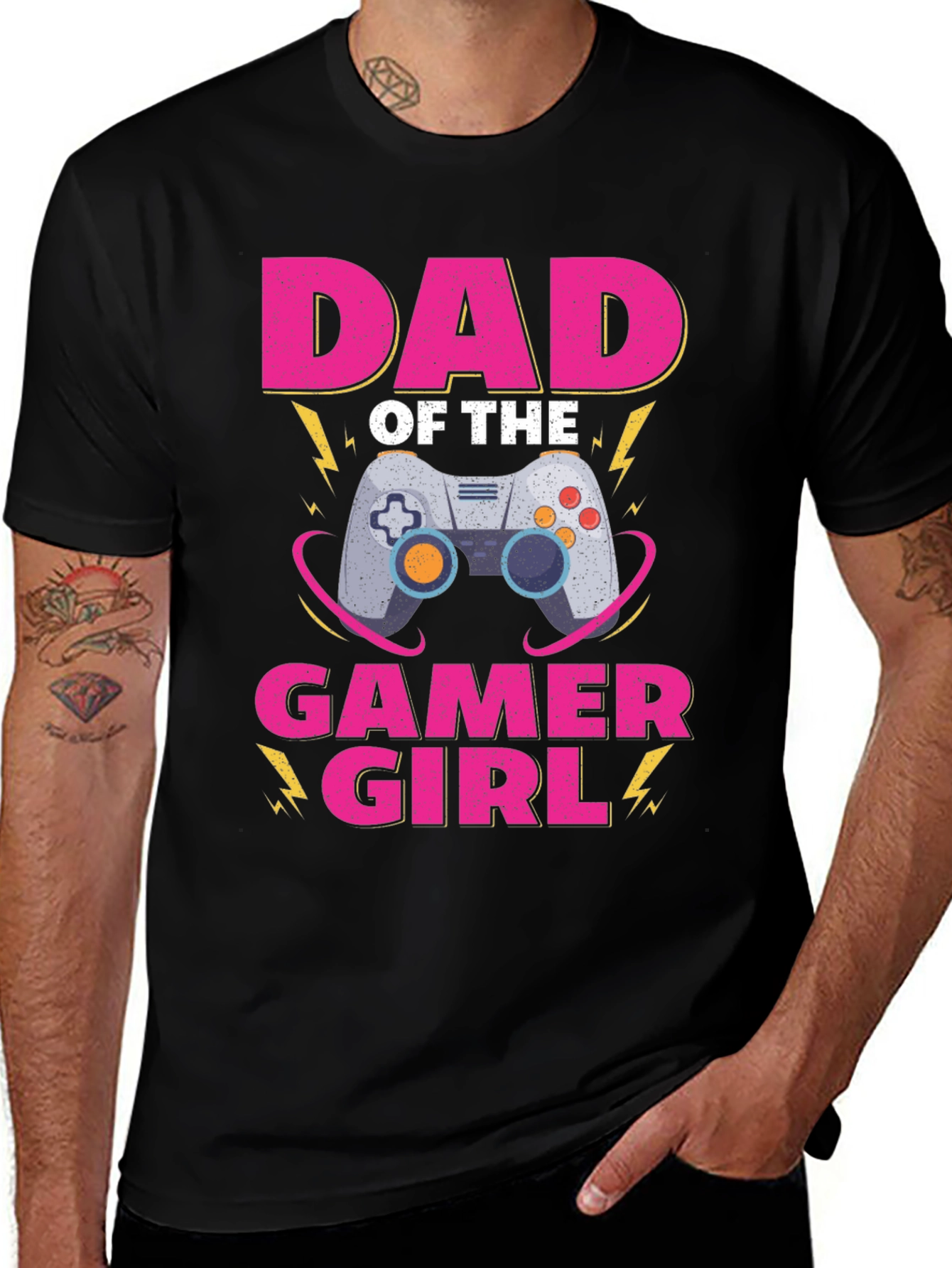Dad of the Gamer Girl T-Shirt - Black