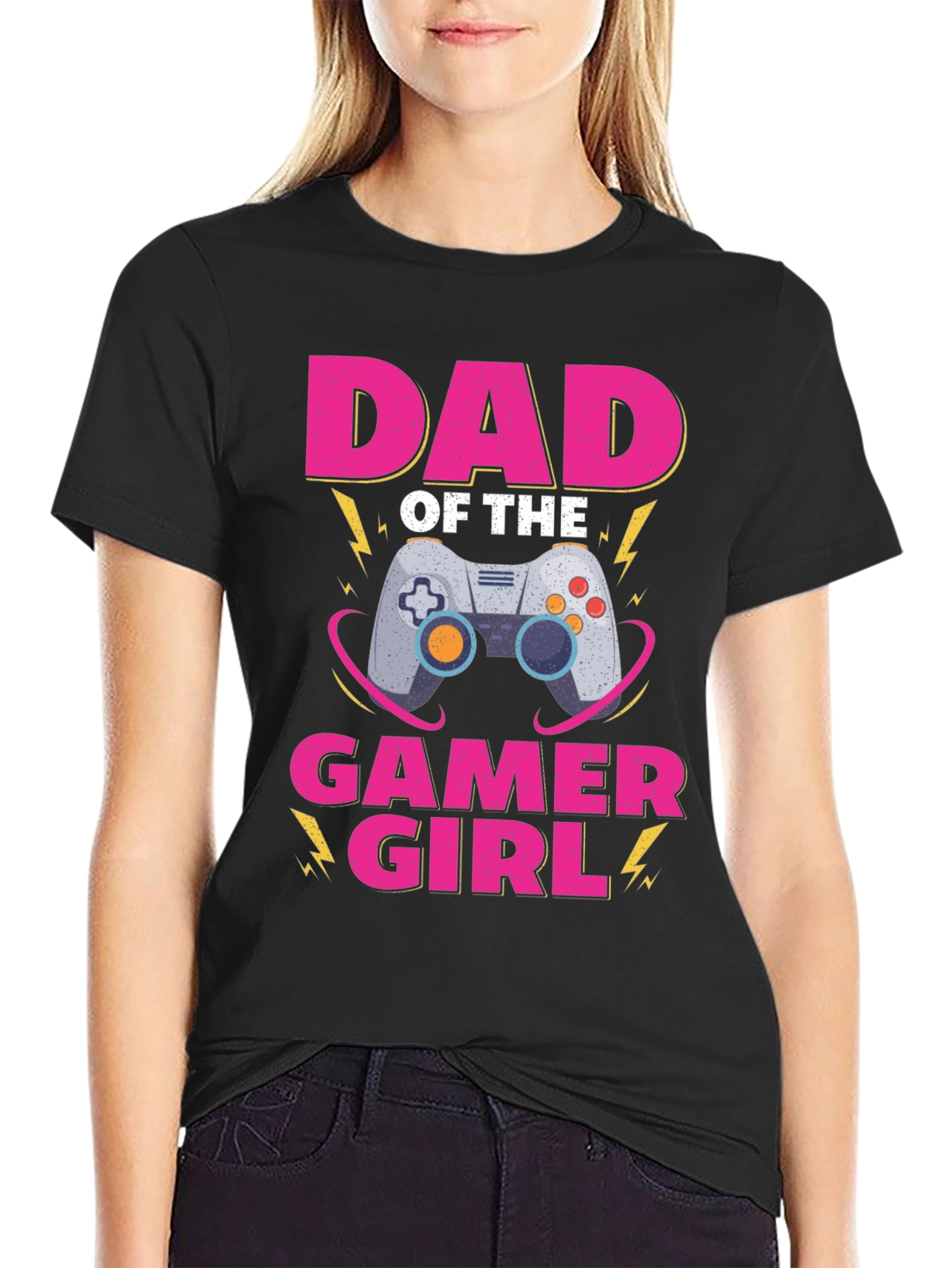 Dad of the Gamer Girl T-Shirt - Black