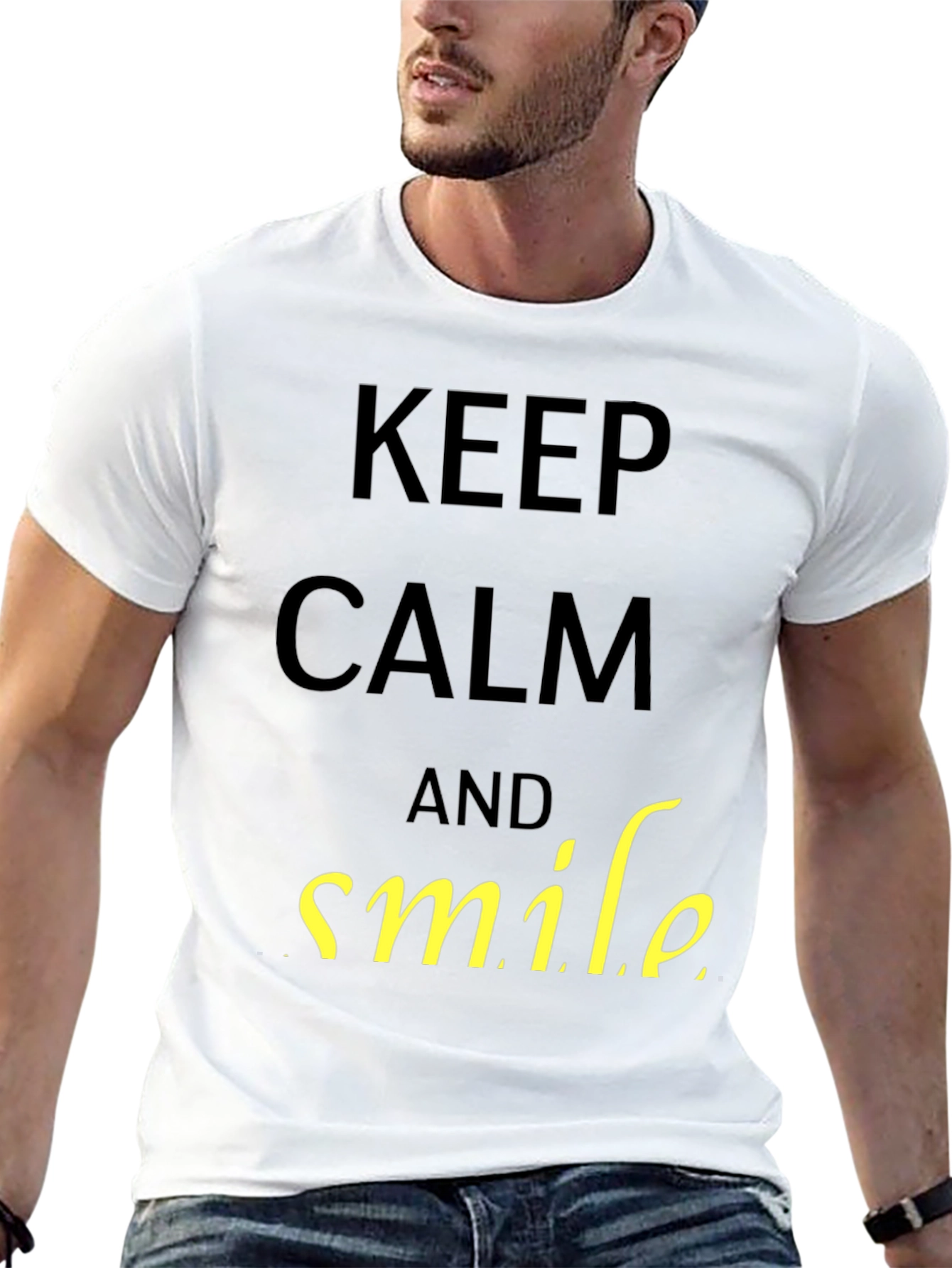 Keep Calm and Smile T-Shirt - Black
