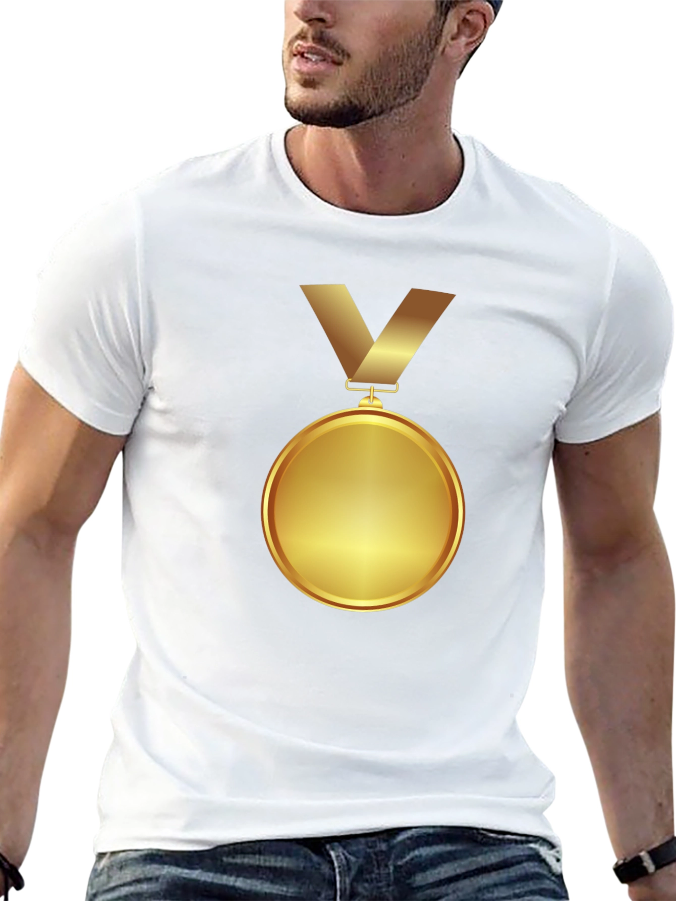 Winners Gold Medal Graphic Tee - Premium Black T-Shirt