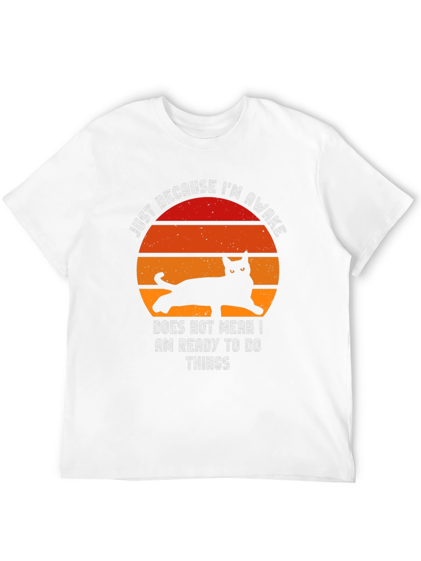 Cat Silhouette T-Shirt - Im Awake Not Ready