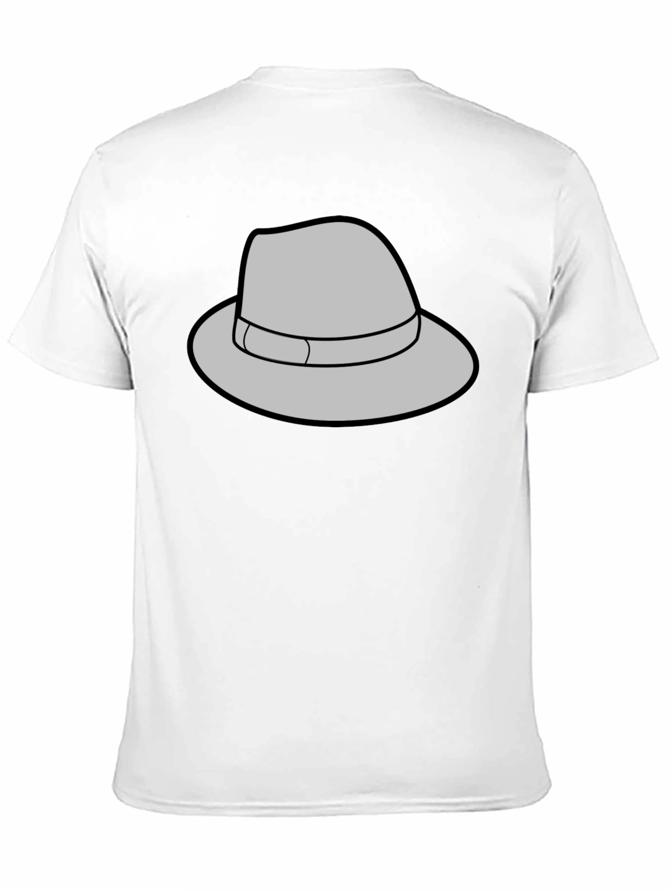 Gray Fedora Graphic Black T-Shirt