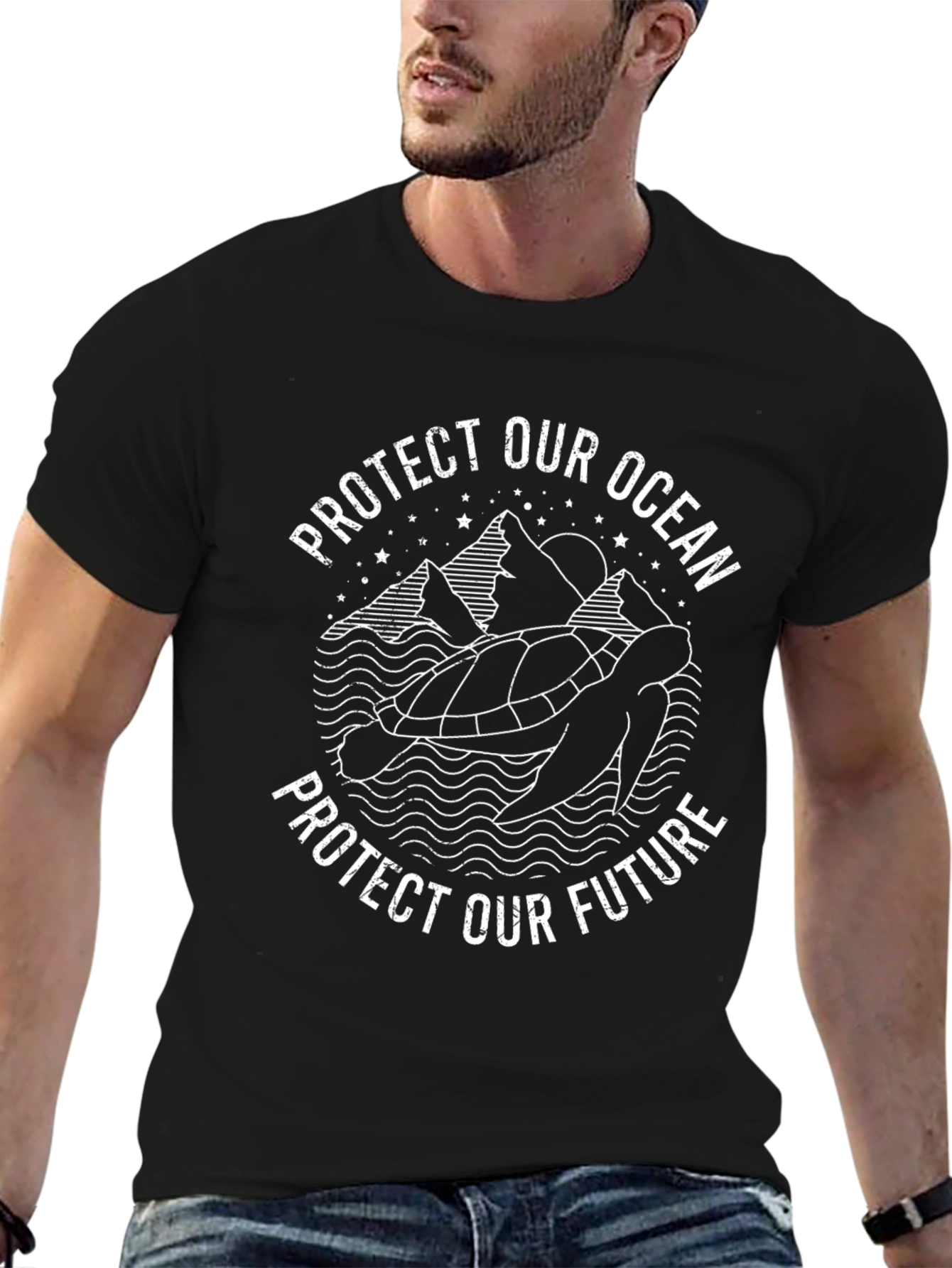 Protect Our Ocean Turtle Graphic T-Shirt