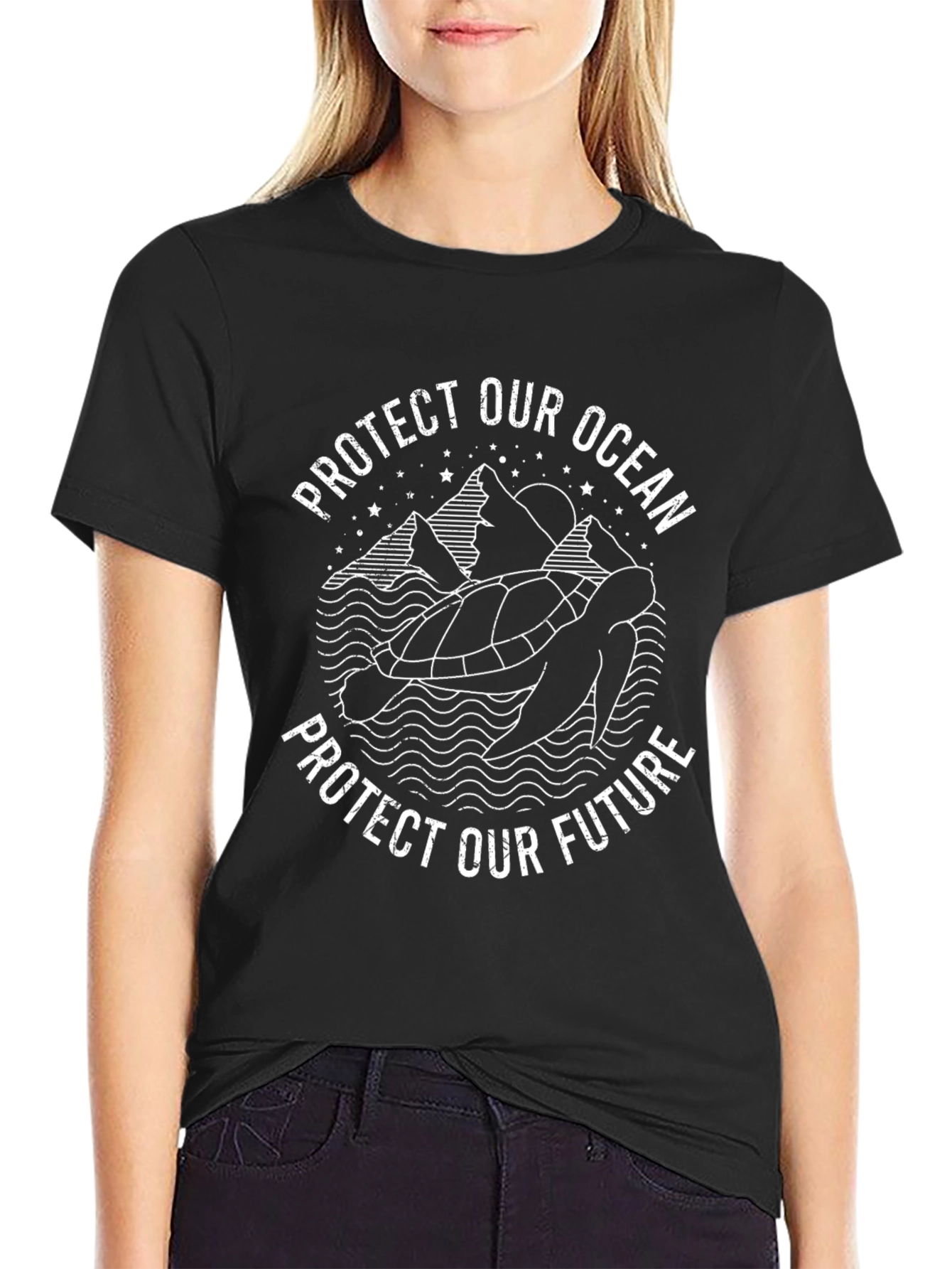 Protect Our Ocean Turtle Graphic T-Shirt