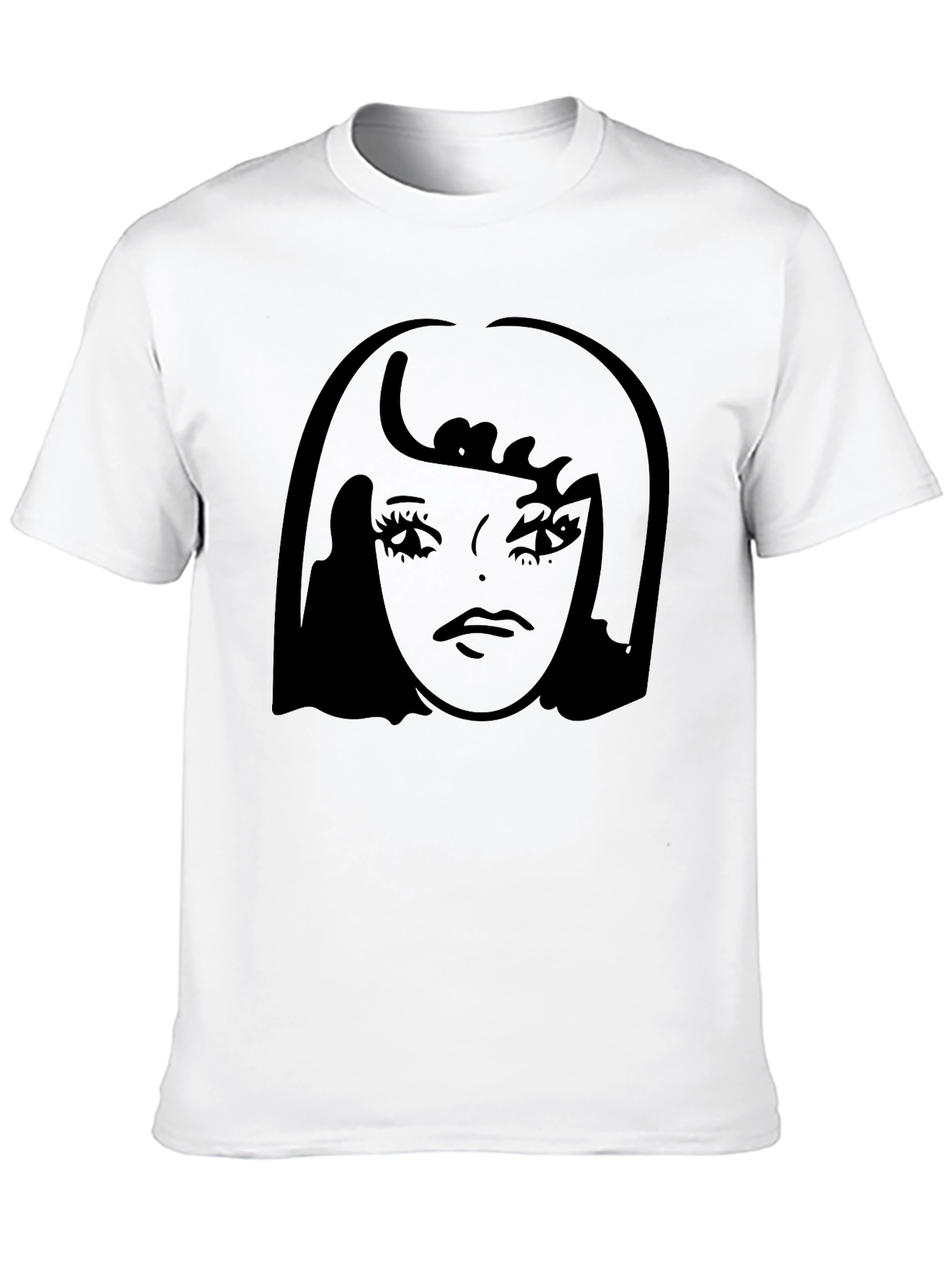 Black Graphic Tee - Retro Girl Silhouette T-Shirt
