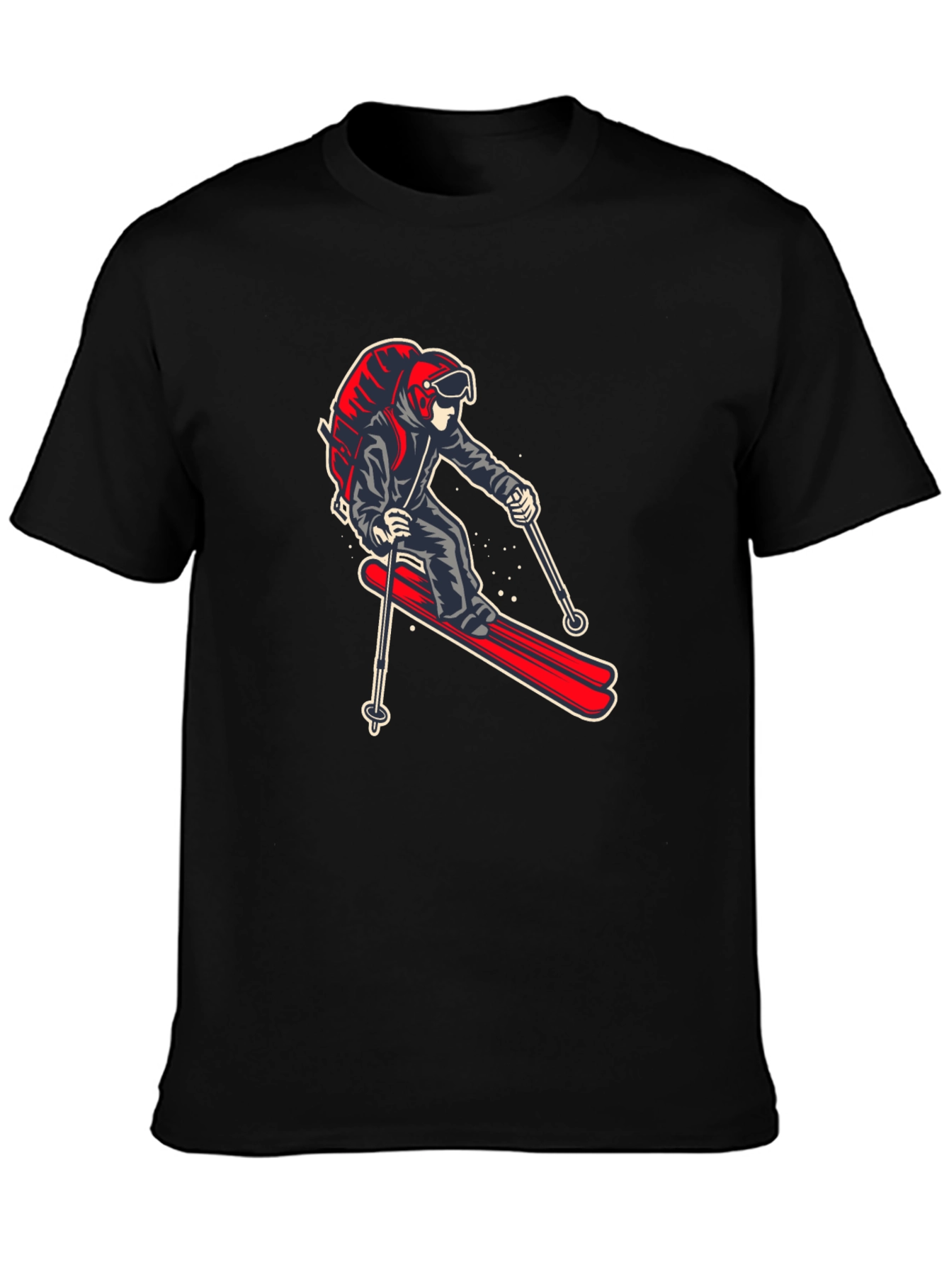 Skier Graphic Tee - Black T-Shirt