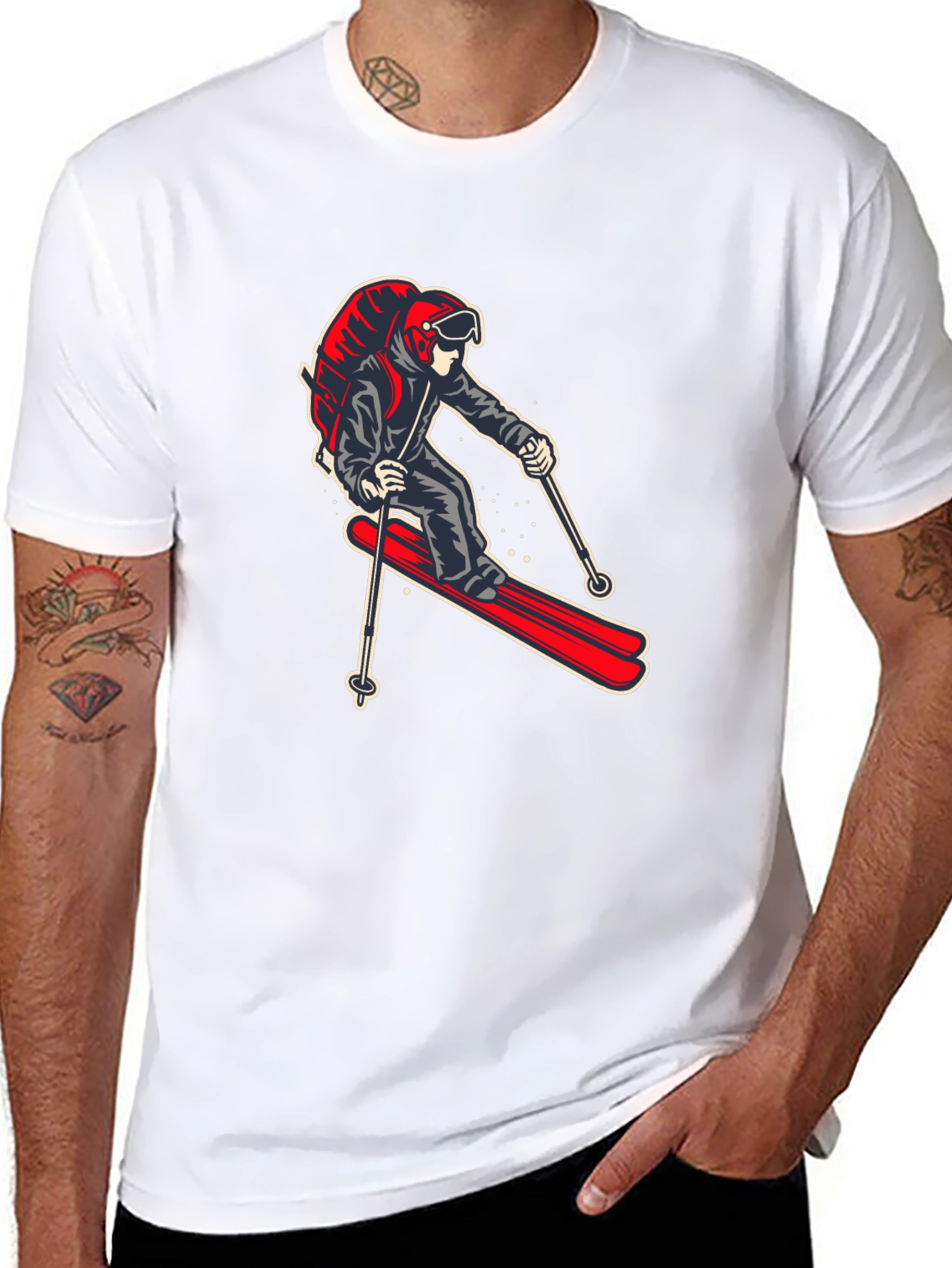 Skier Graphic Tee - Black T-Shirt