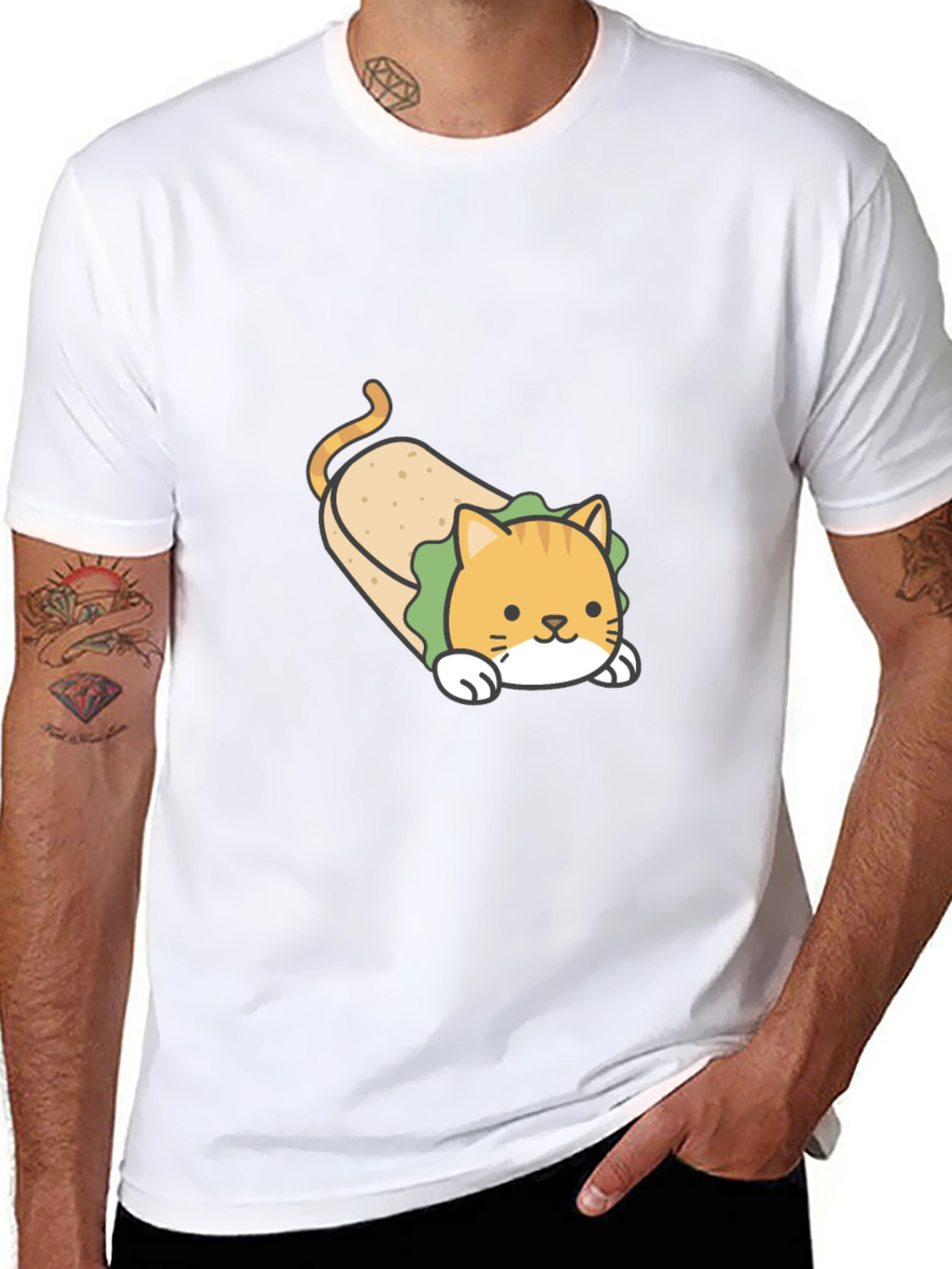 Funny Cat Burrito T-Shirt - Cute Graphic Tee