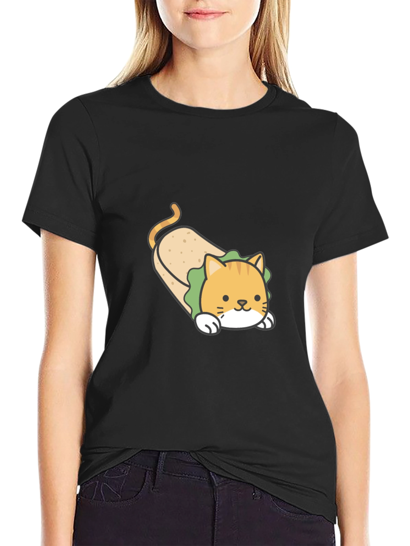 Funny Cat Burrito T-Shirt - Cute Graphic Tee