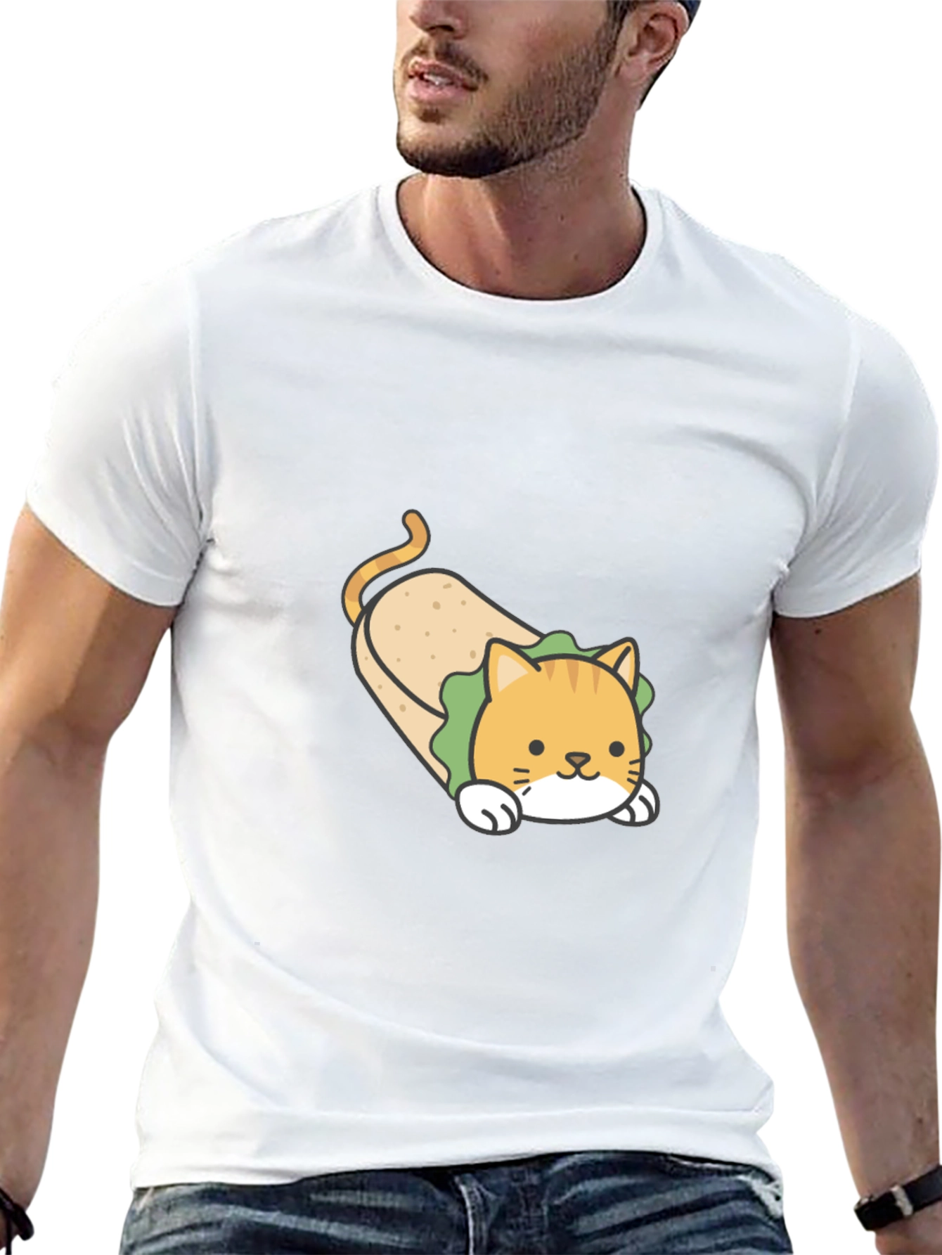 Funny Cat Burrito T-Shirt - Cute Graphic Tee