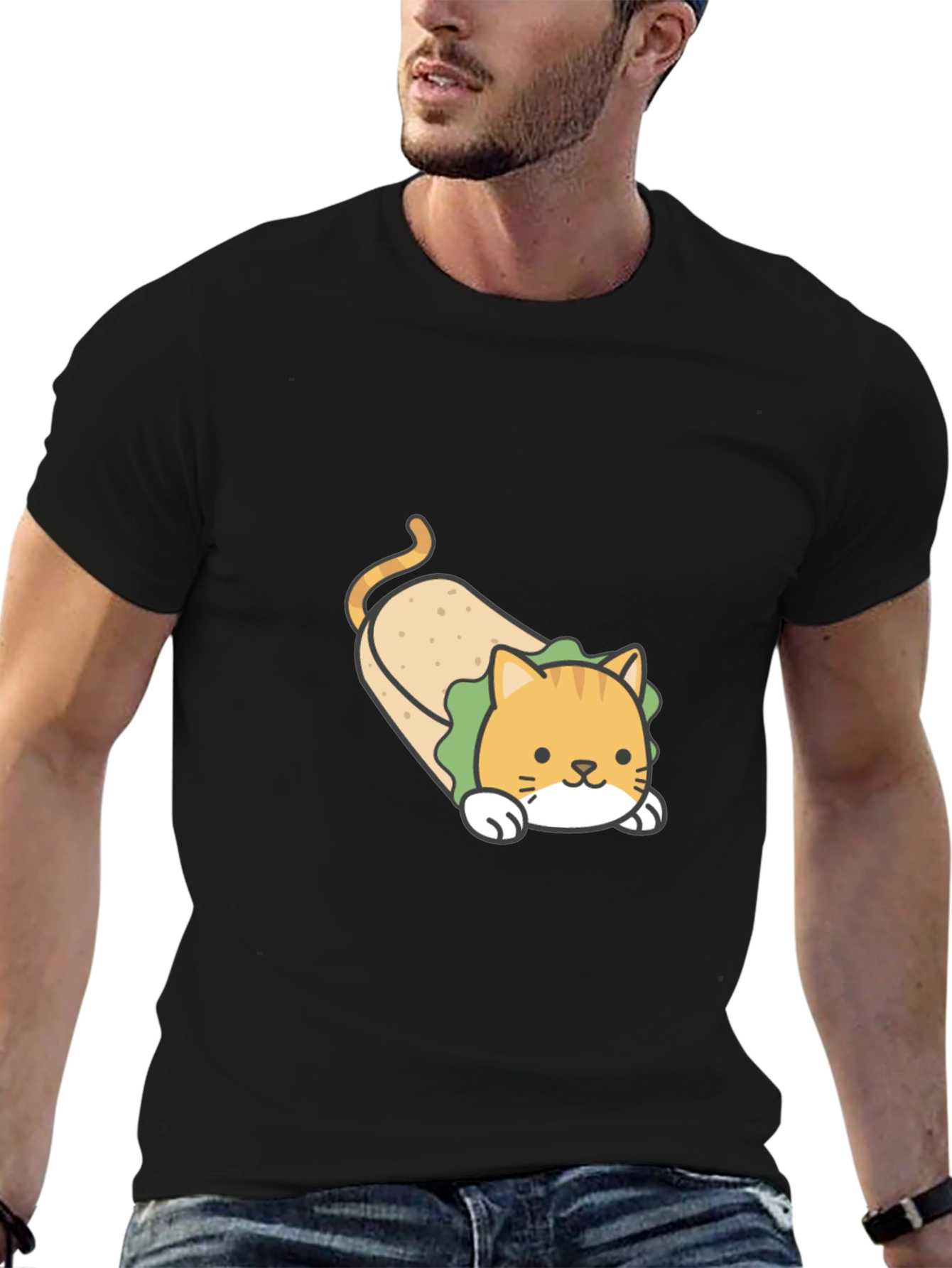 Funny Cat Burrito T-Shirt - Cute Graphic Tee