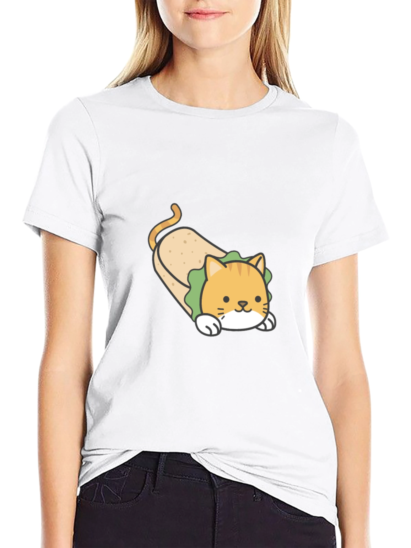 Funny Cat Burrito T-Shirt - Cute Graphic Tee