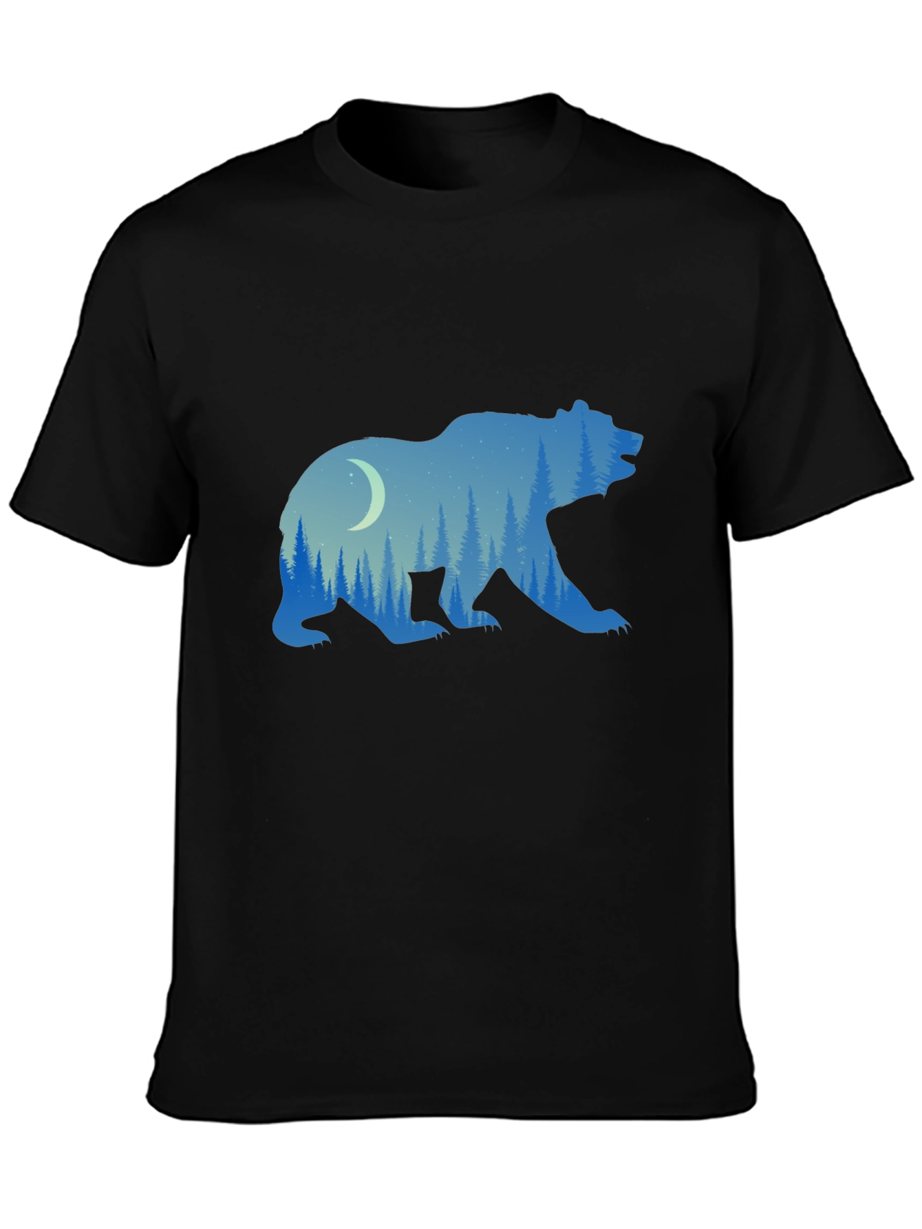 Nature Bear Graphic Tee - Black