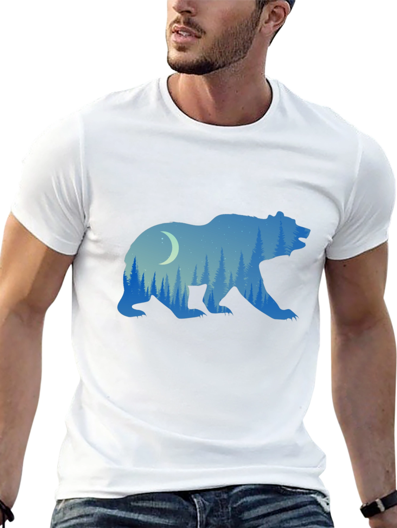 Nature Bear Graphic Tee - Black