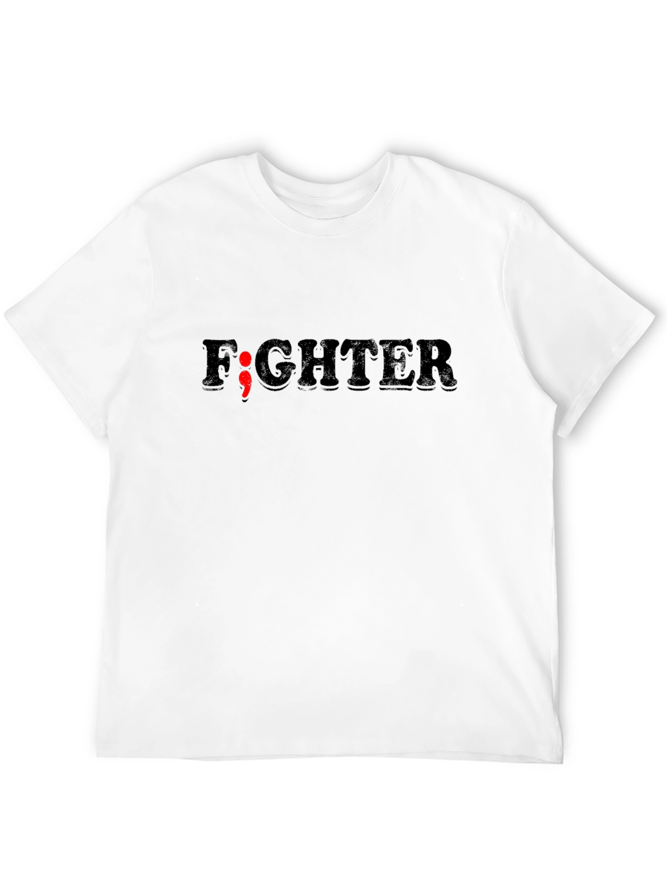 Fighter Semicolon Graphic Tee - Mental Health Awareness T-Shirt