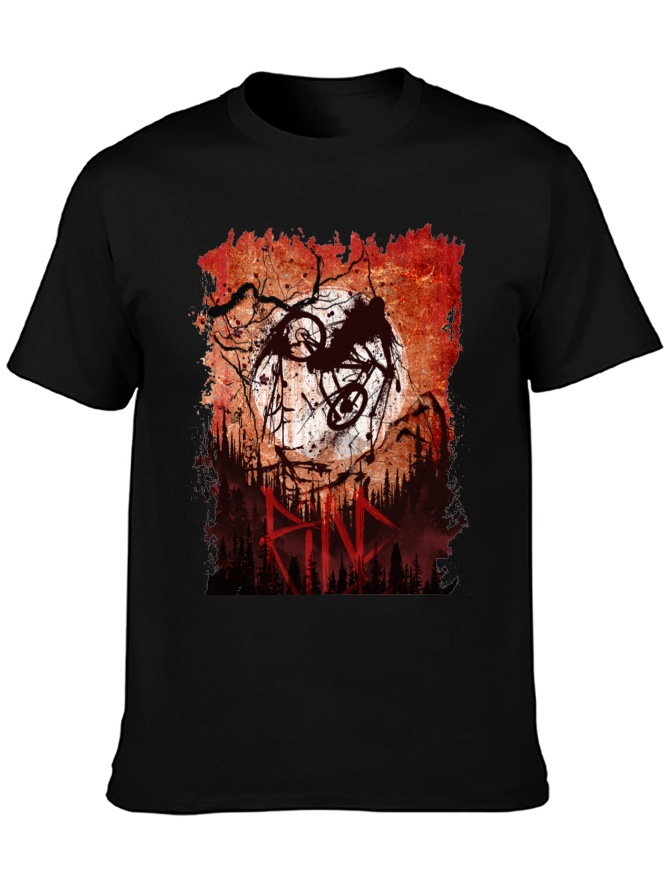 Mountain Bike Rider Graphic Tee - Mens Black T-Shirt
