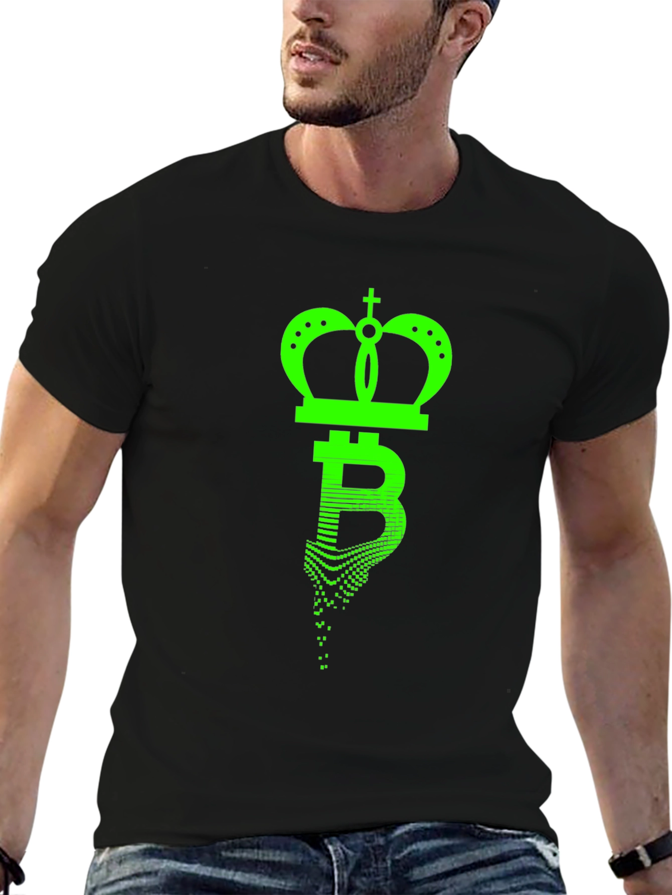 Bitcoin King Black T-Shirt - Crypto Crown Tee