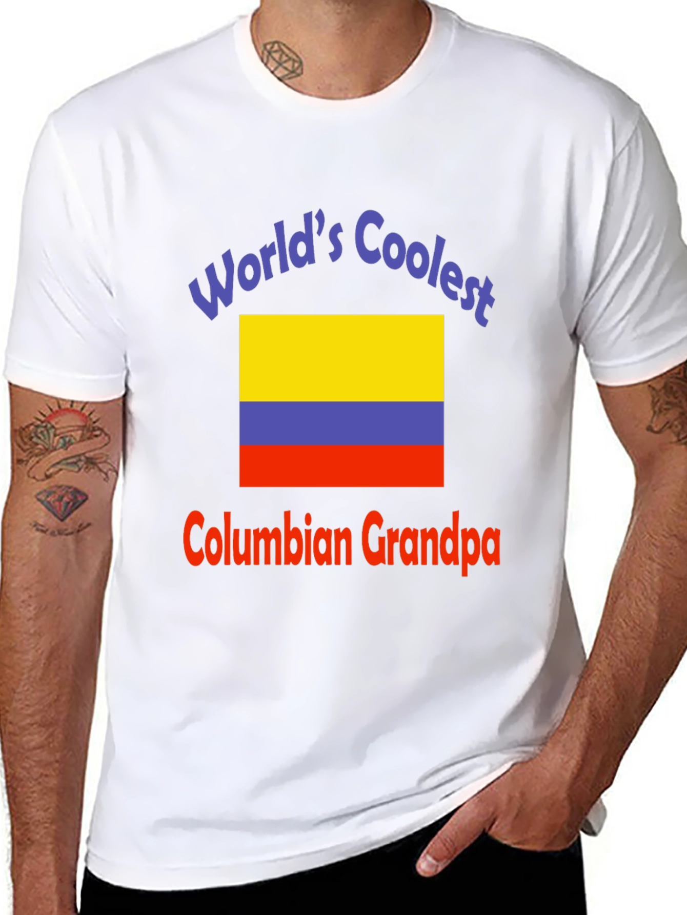 Worlds Coolest Colombian Grandpa Black T-Shirt