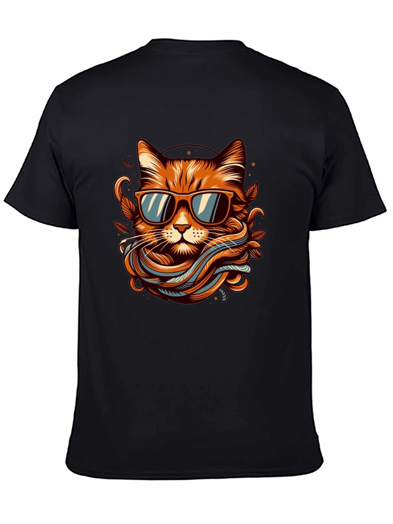 Cool Cat Graphic Tee - Mens Black T-Shirt