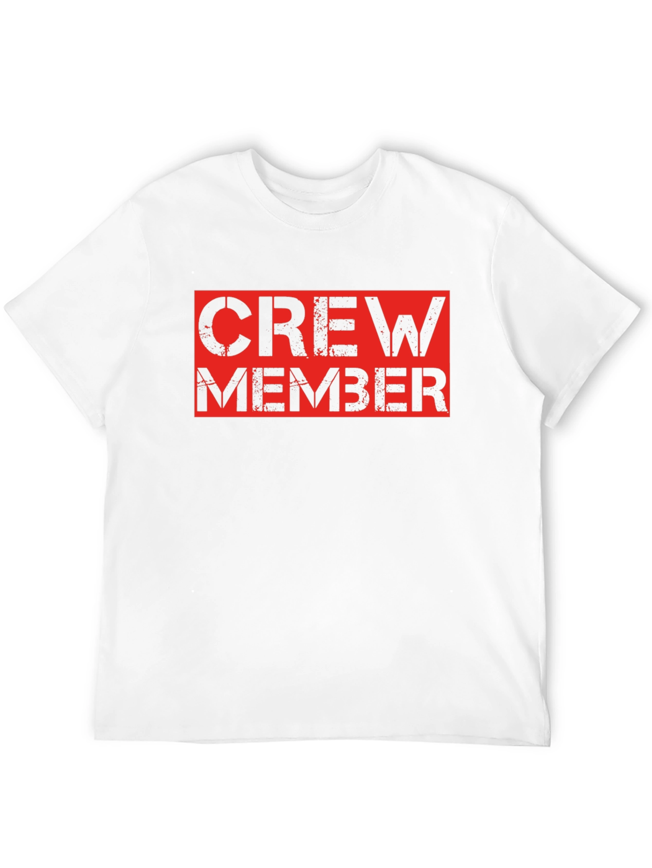 Crew Member Black T-Shirt - Bold Red Design