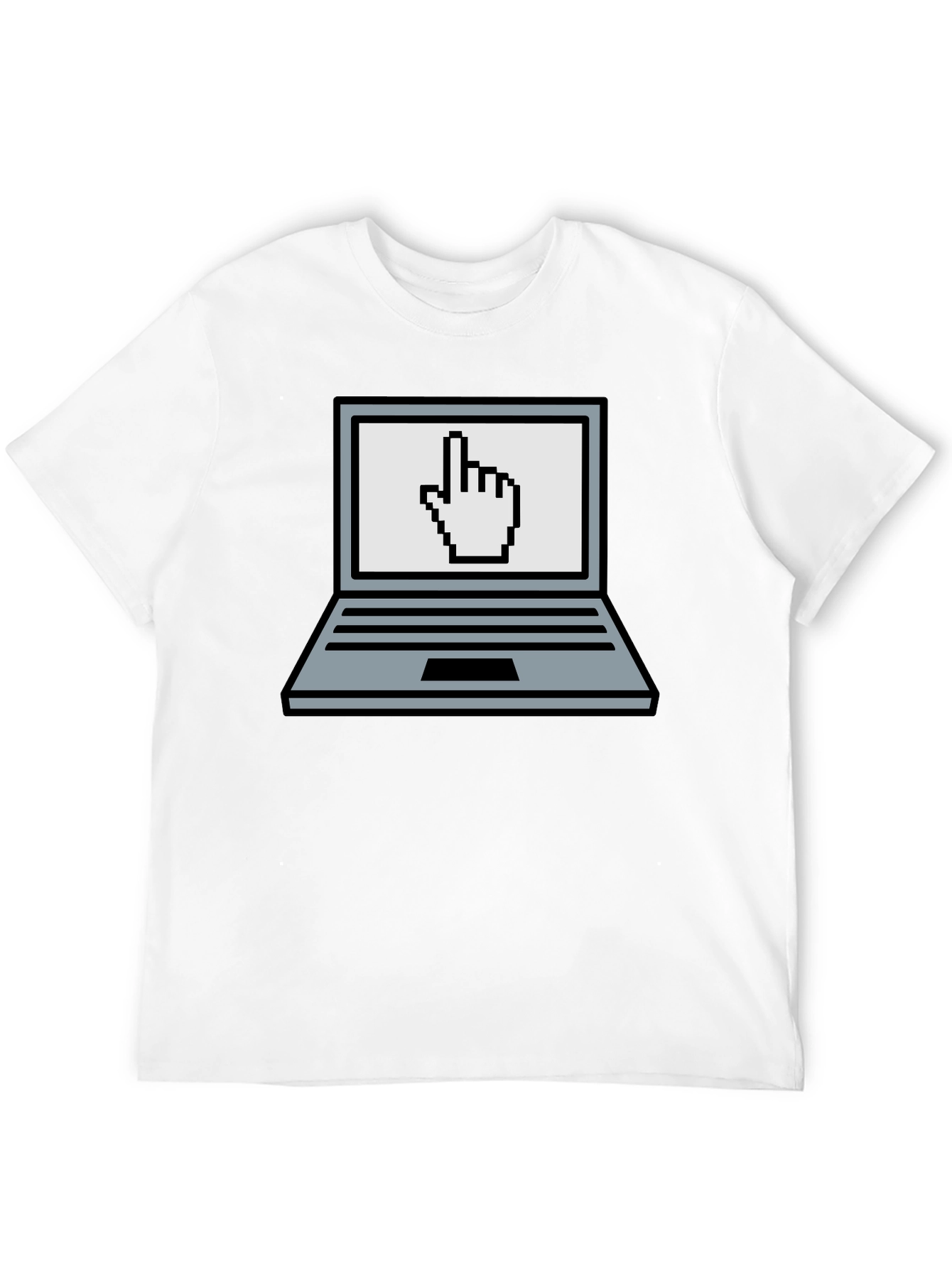 Pixel Laptop Hand Pointer Graphic T-Shirt