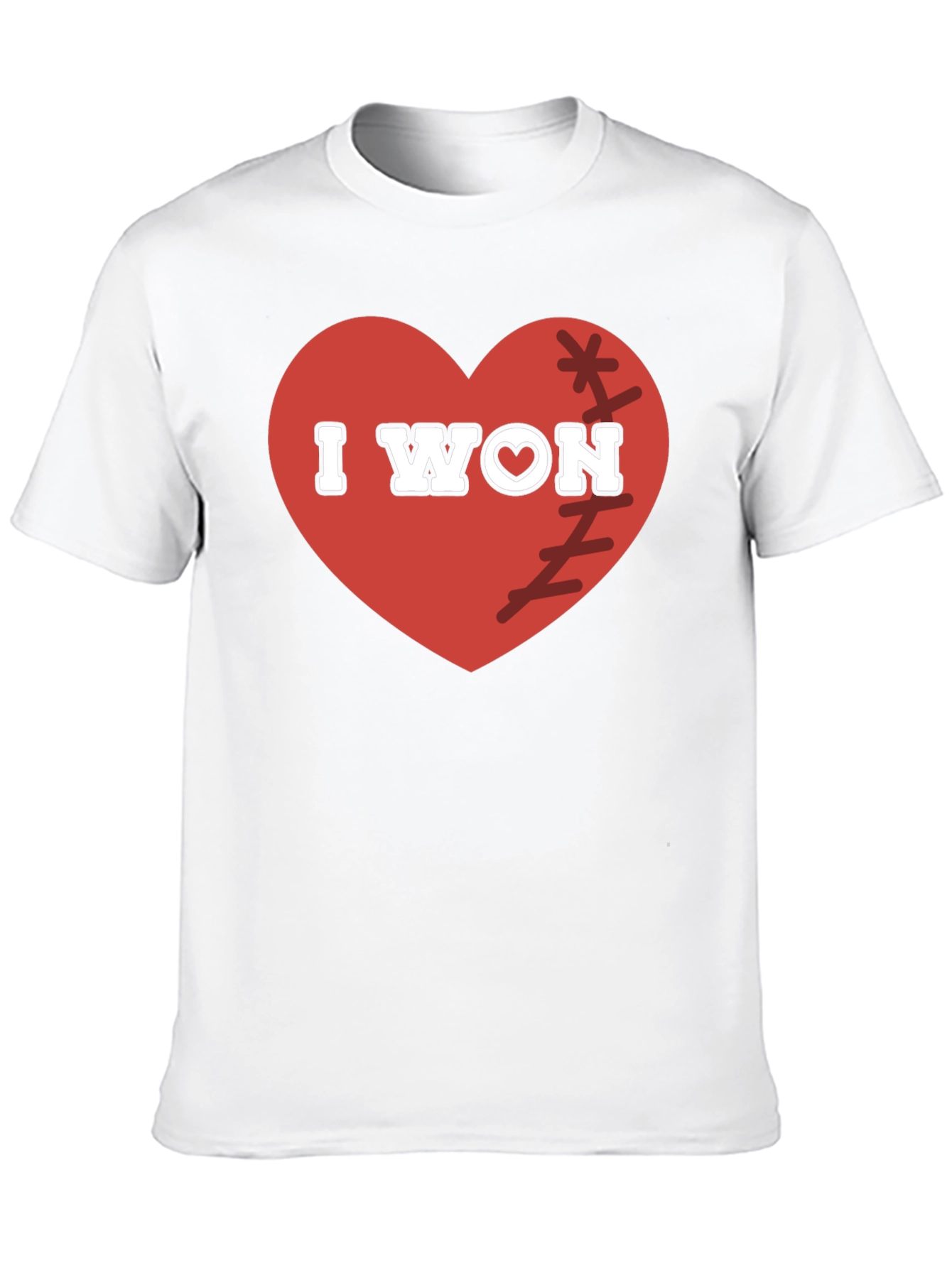 I WON Heart Baseball T-Shirt