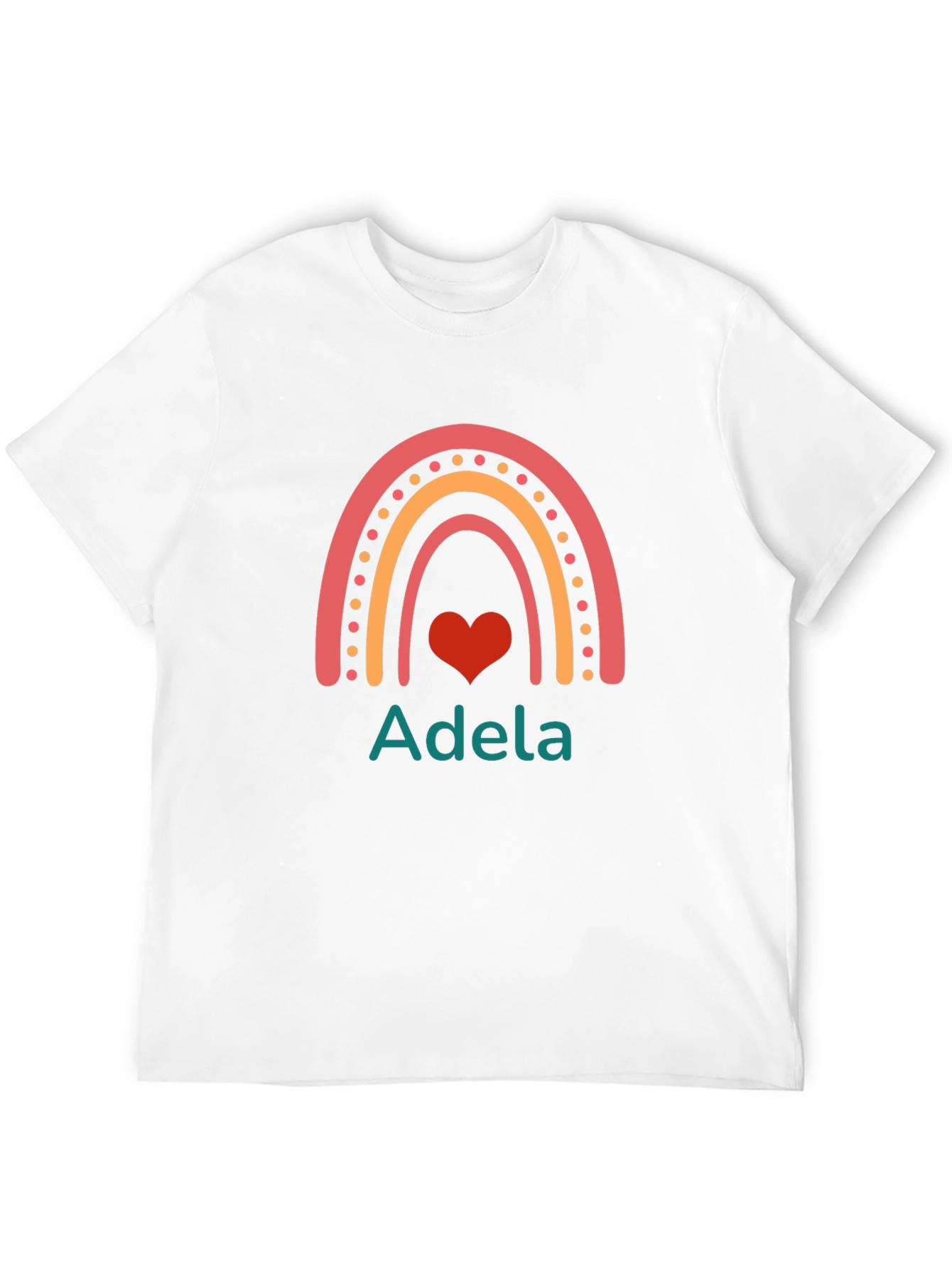 Adela Rainbow Heart Personalized Tee