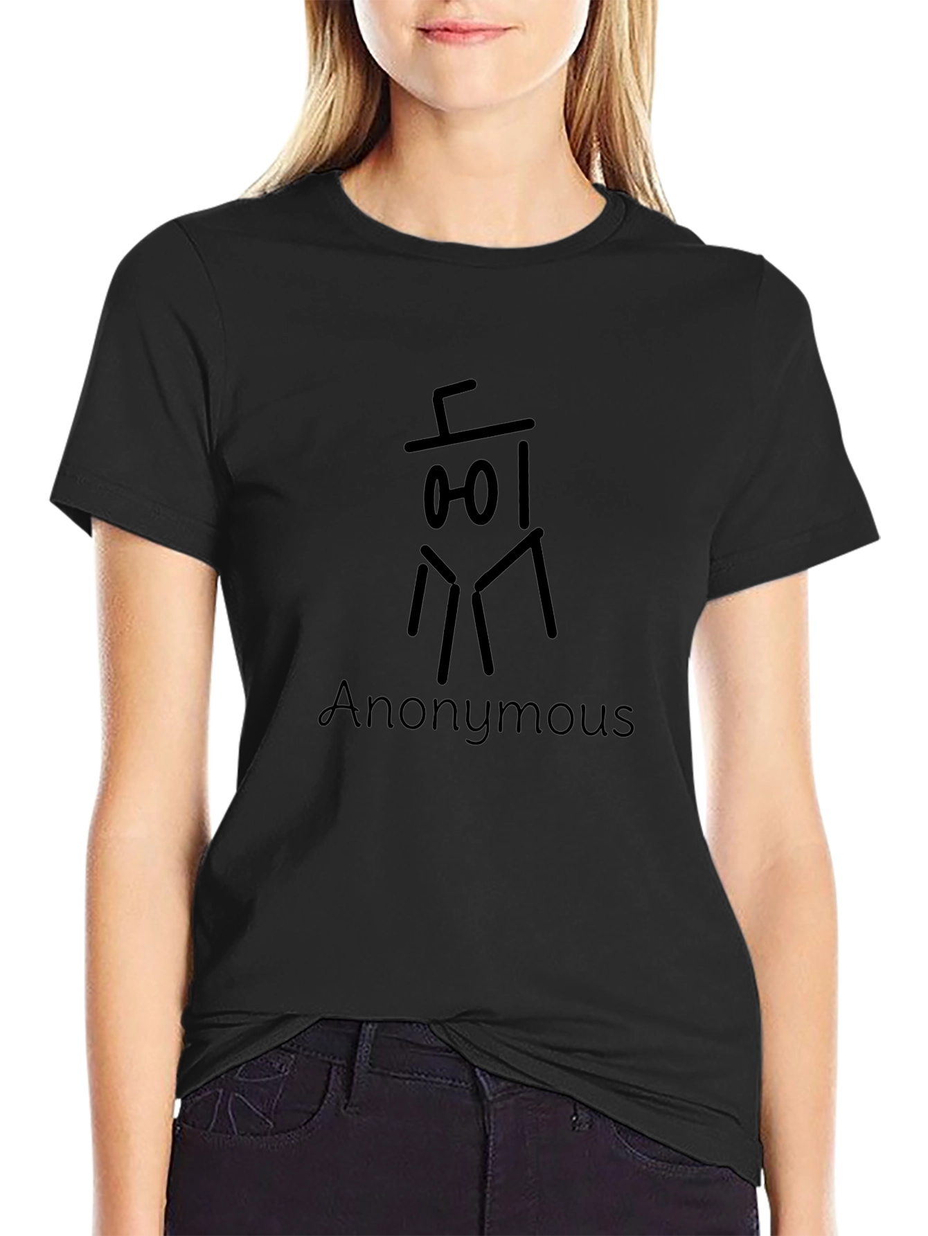 Anonymous Graphic Print Black T-Shirt