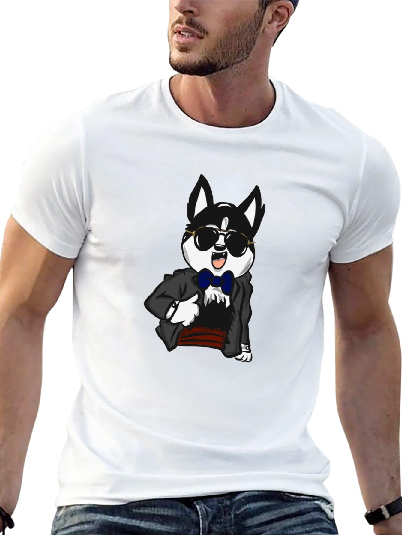 Dog in Suit Graphic T-Shirt