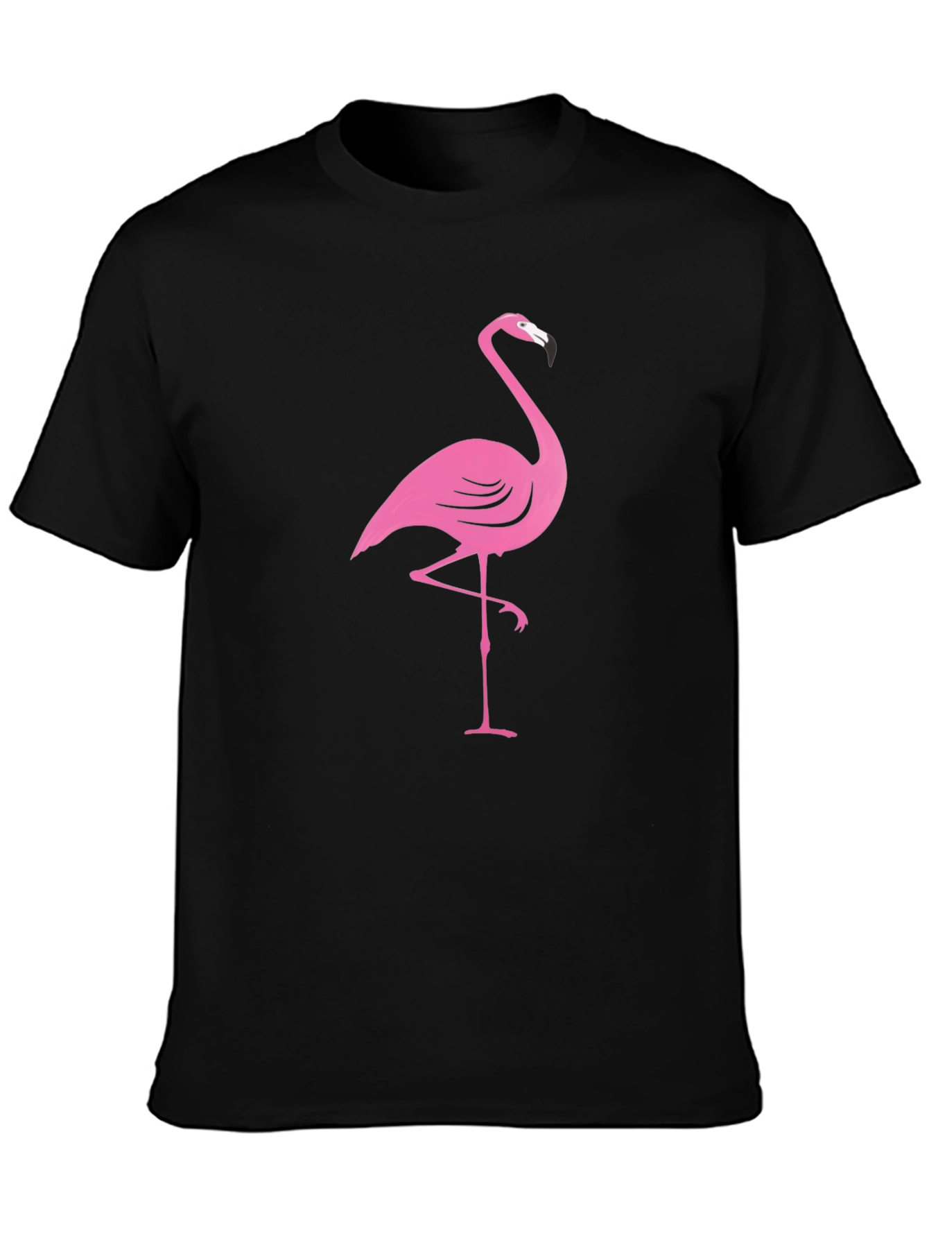Pink Flamingo Black T-Shirt