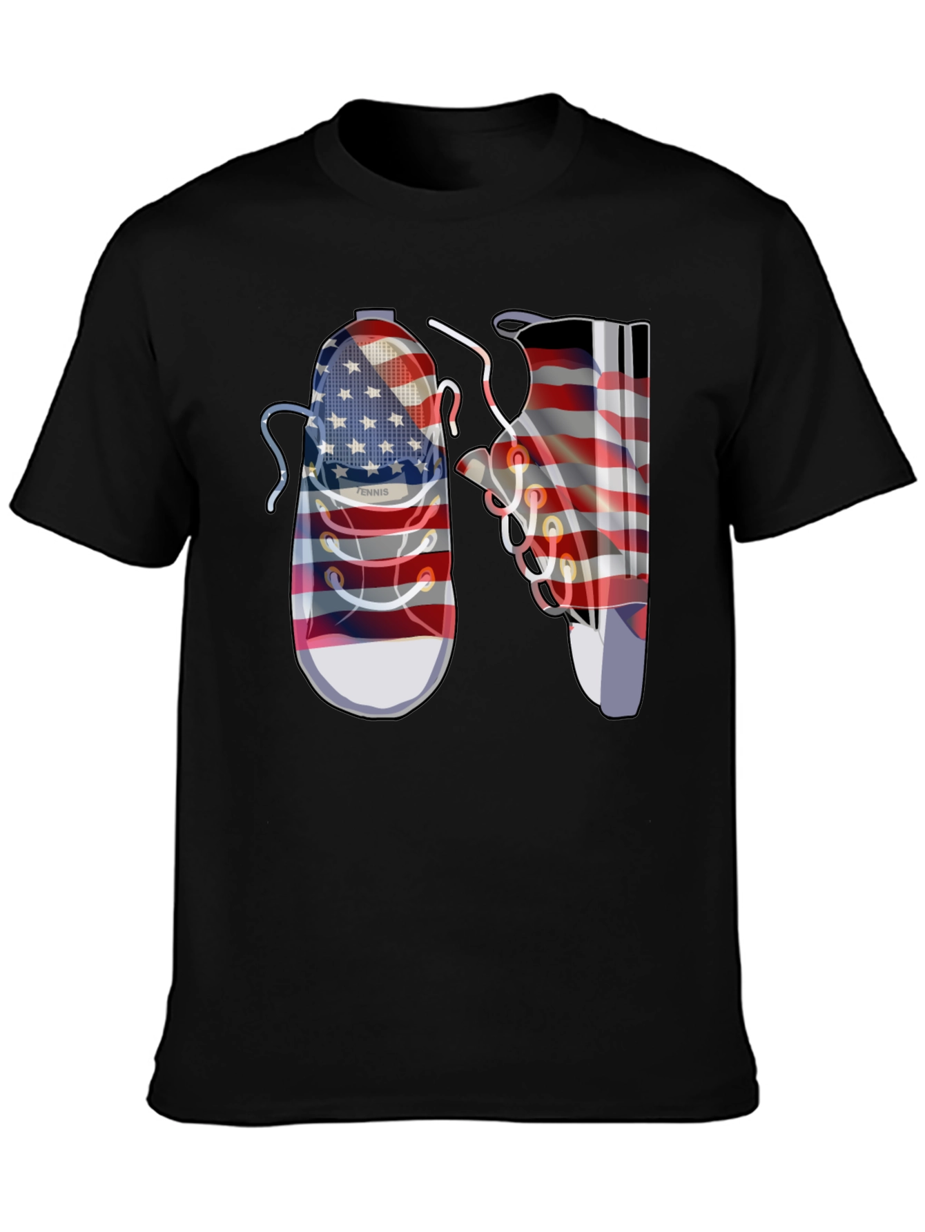 American Flag Sneaker Graphic T-Shirt