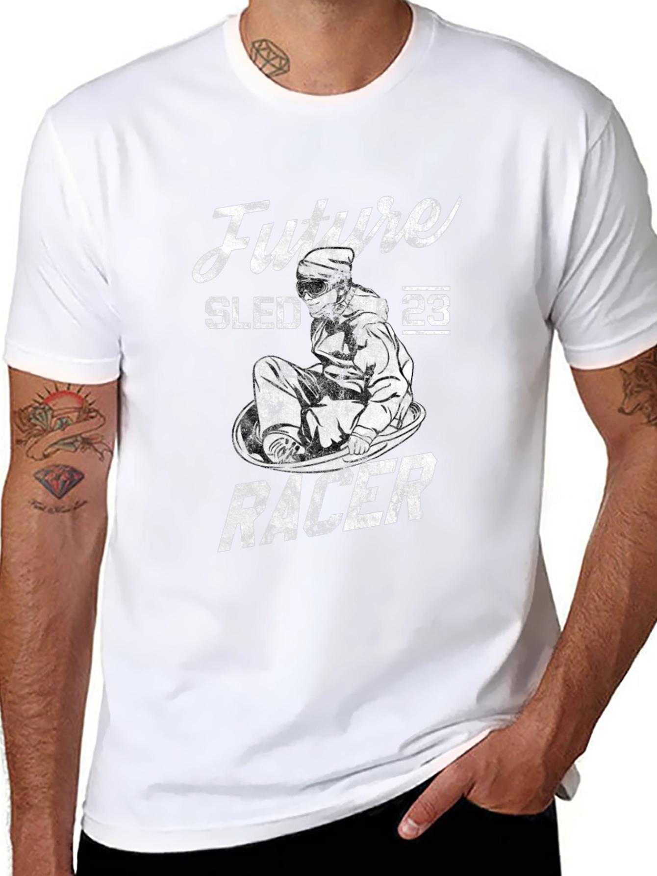 Future Sled Racer Graphic Tee - Black Cotton T-Shirt