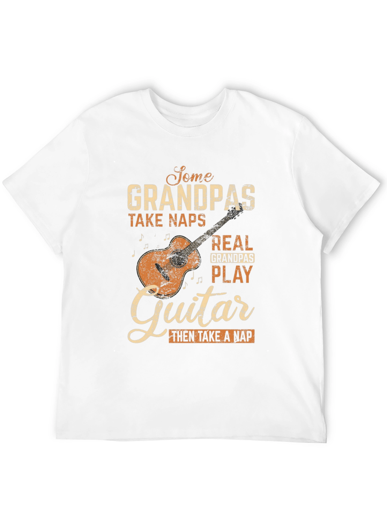 Grandpa Guitar Player Graphic T-Shirt