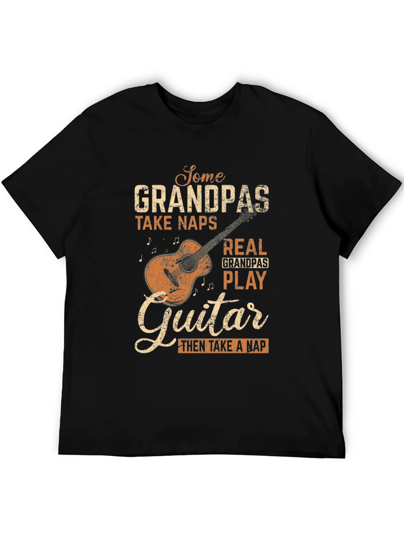 Grandpa Guitar Player Graphic T-Shirt