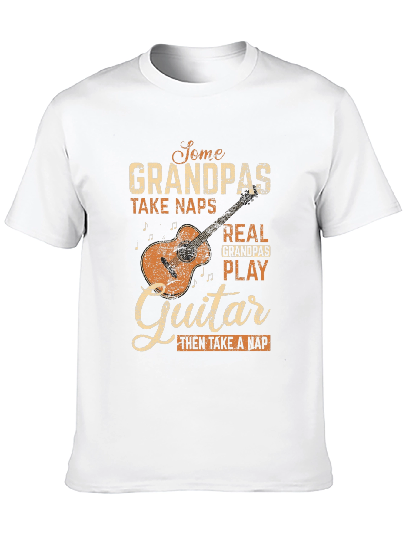 Grandpa Guitar Player Graphic T-Shirt
