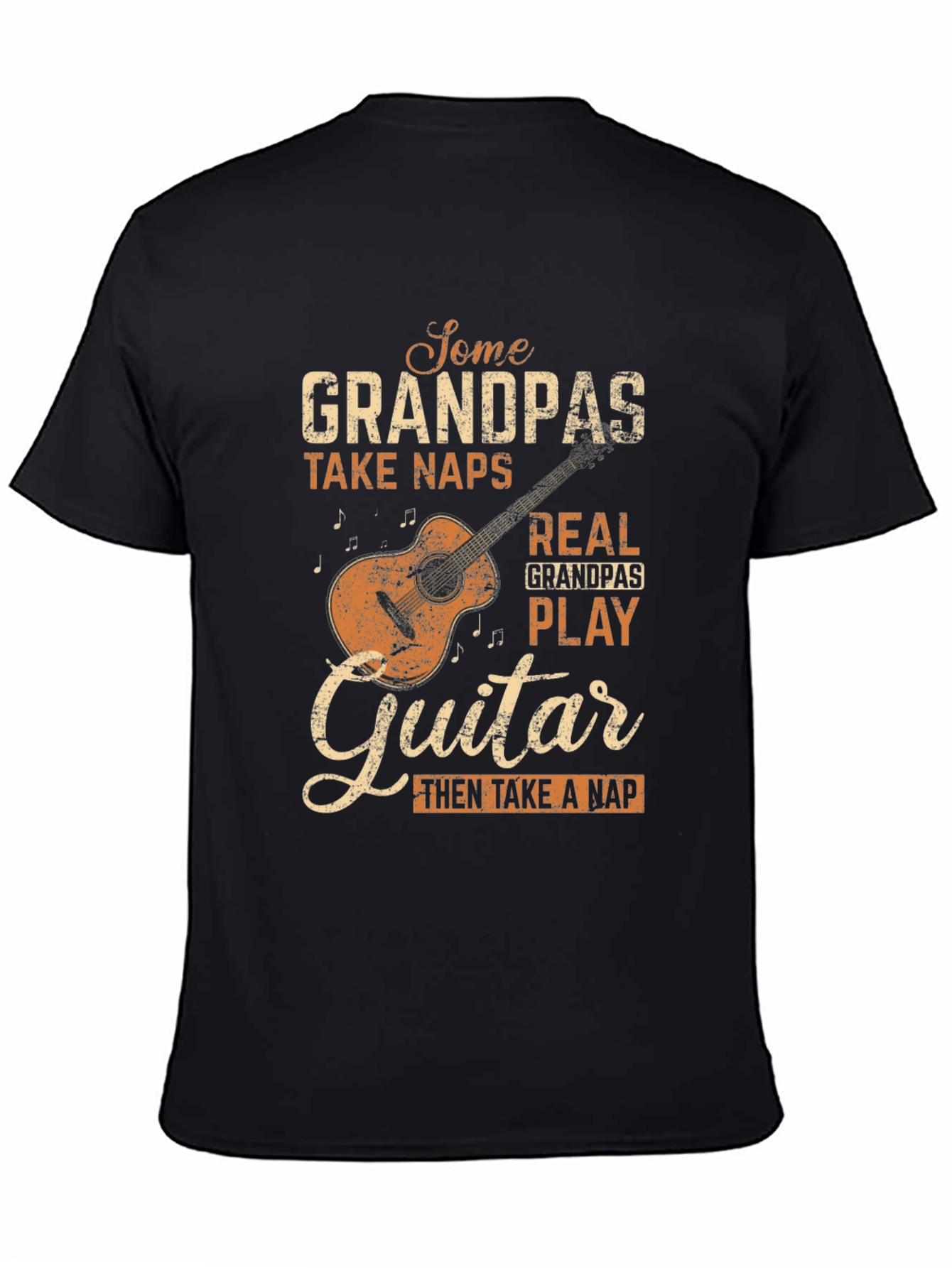 Grandpa Guitar Player Graphic T-Shirt