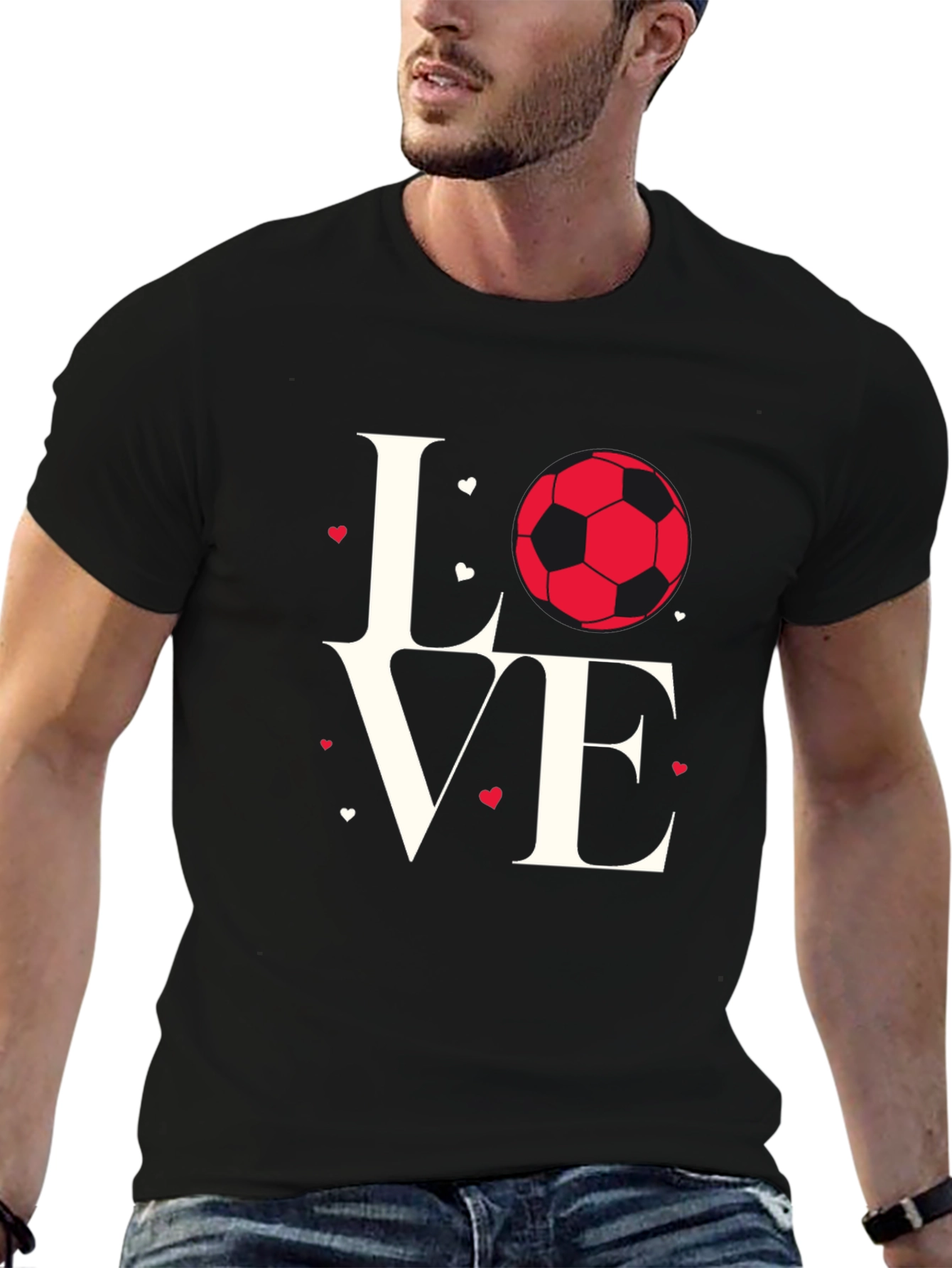 Love Soccer Black T-Shirt