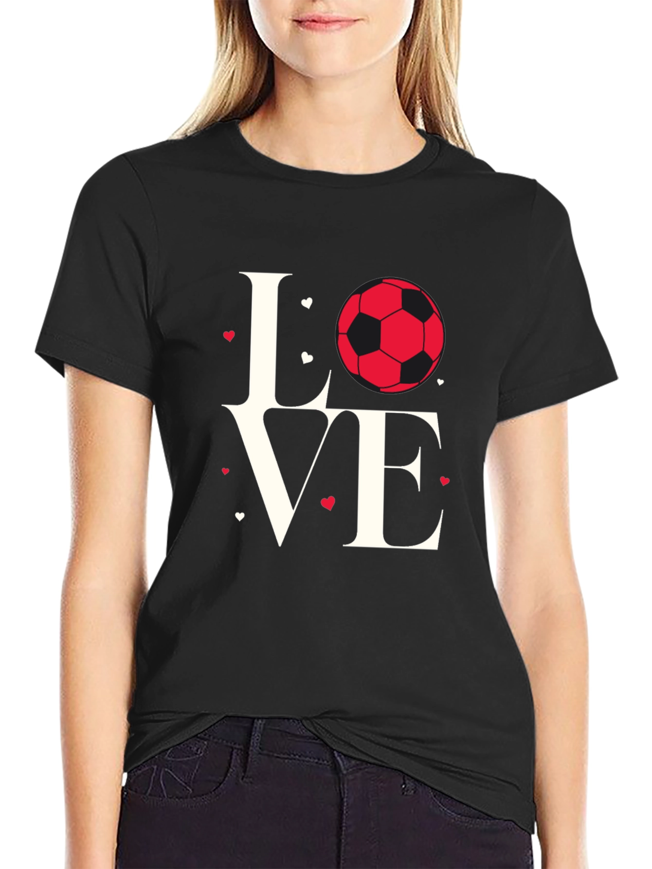 Love Soccer Black T-Shirt