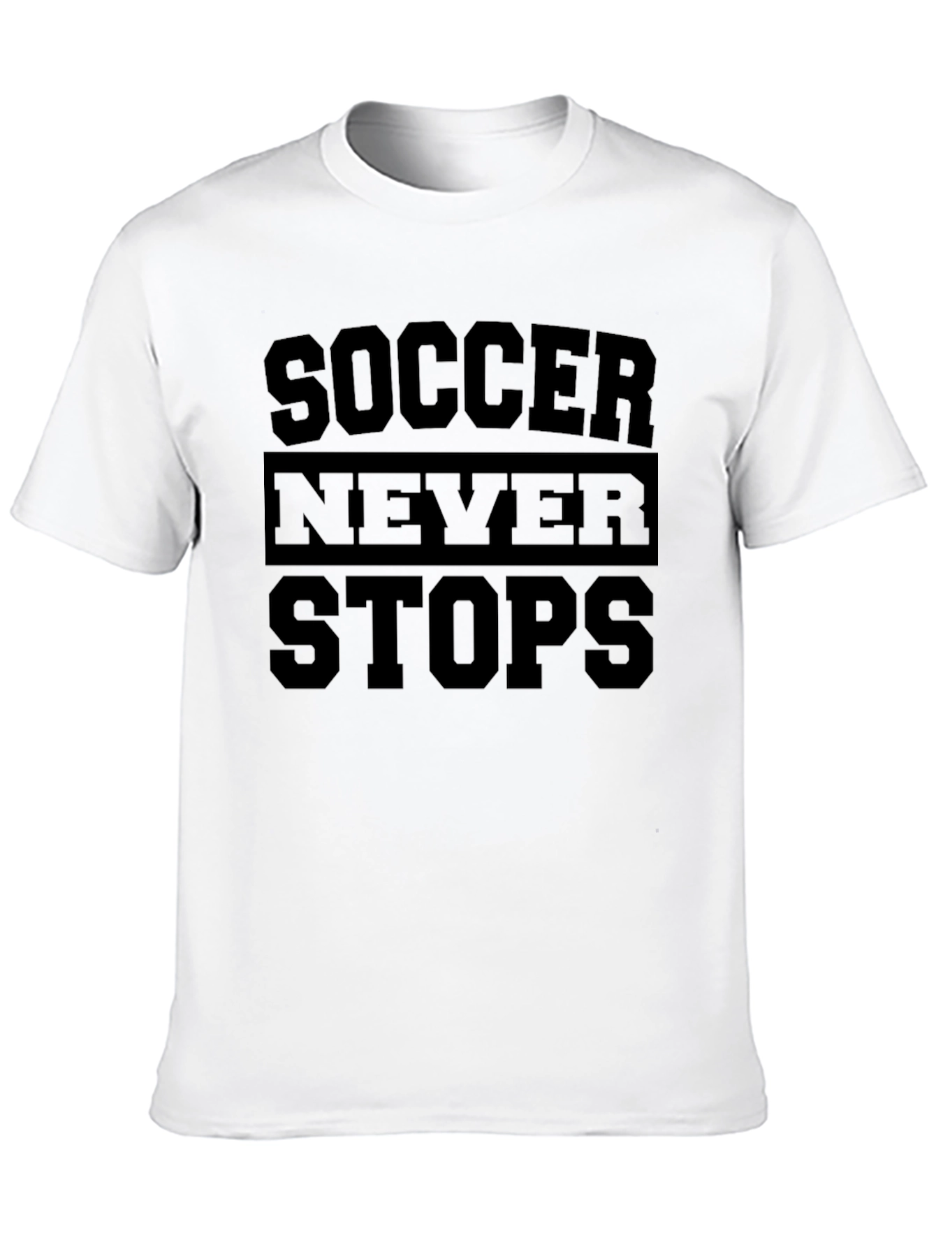 Soccer Never Stops Black Graphic T-Shirt
