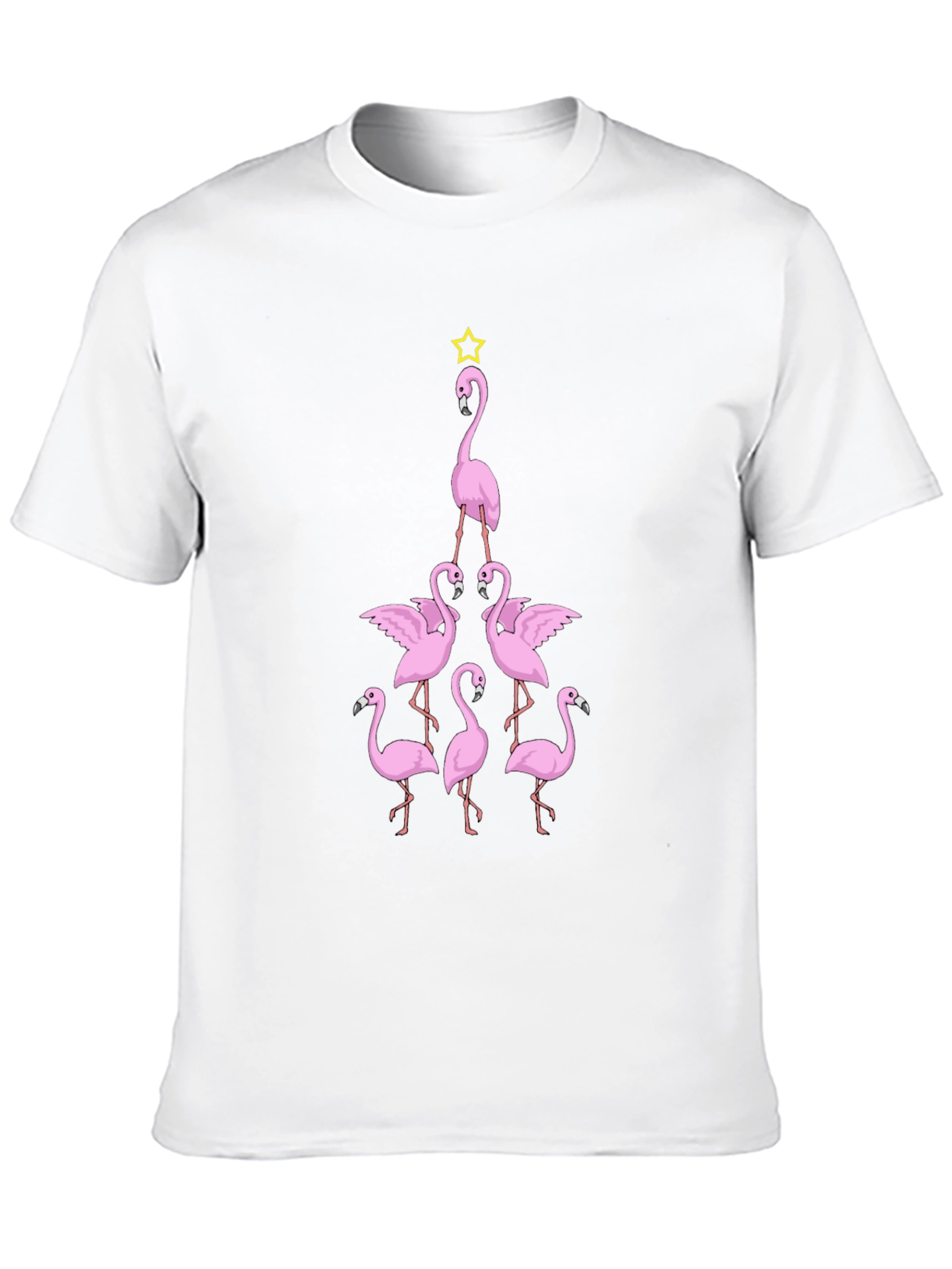Flamingo Christmas Tree Graphic T-Shirt