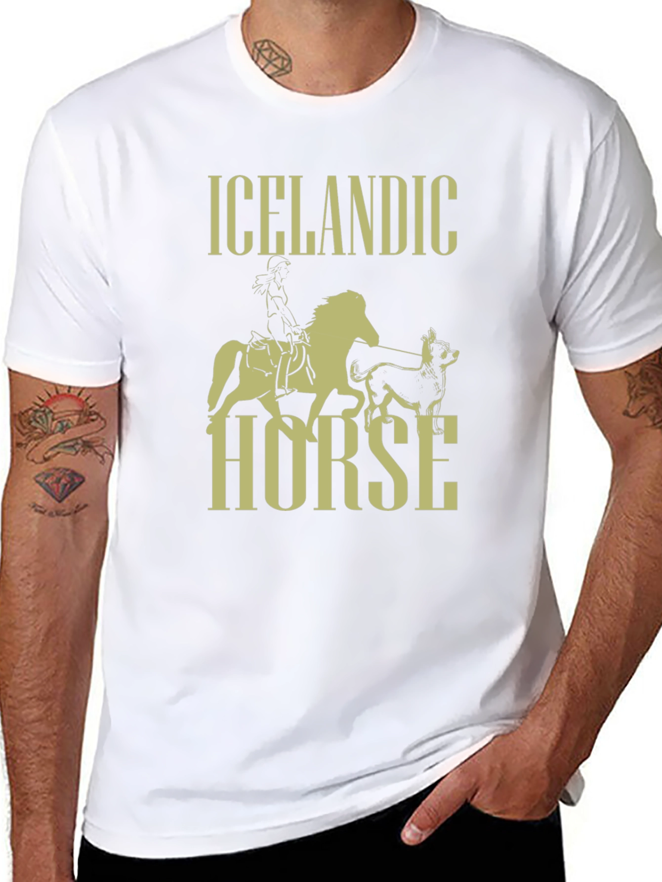 Icelandic Horse Graphic T-Shirt - Black