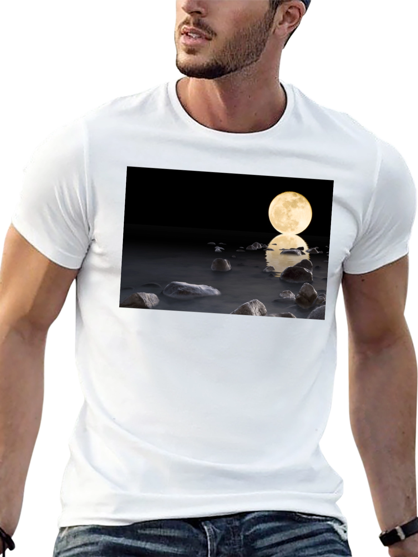 Moonlit Water Graphic Tee - Soft Cotton Blend