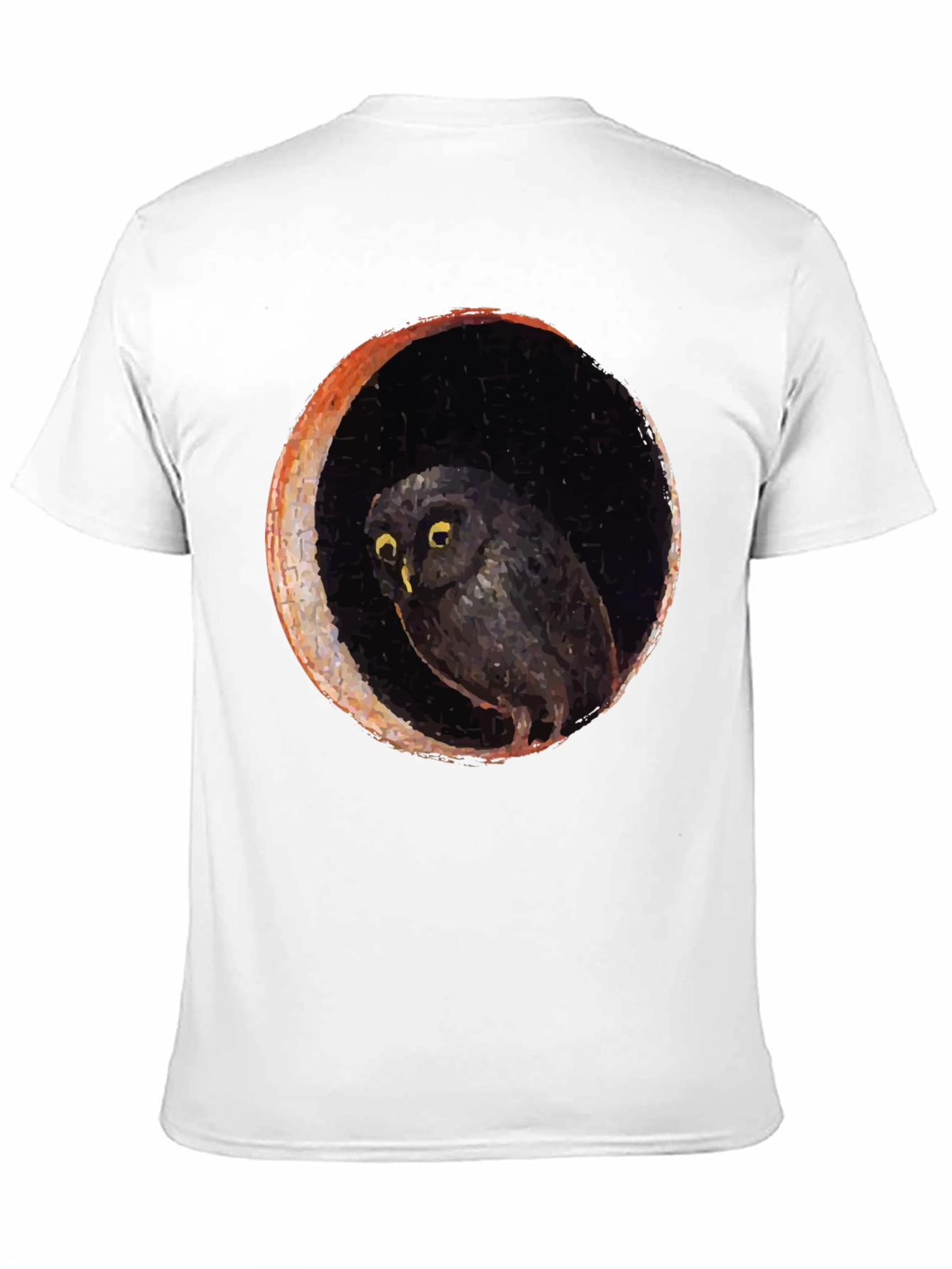 Owl and Moon Graphic Black T-Shirt