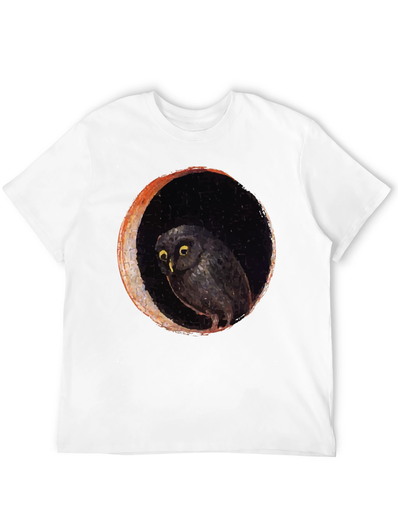 Owl and Moon Graphic Black T-Shirt