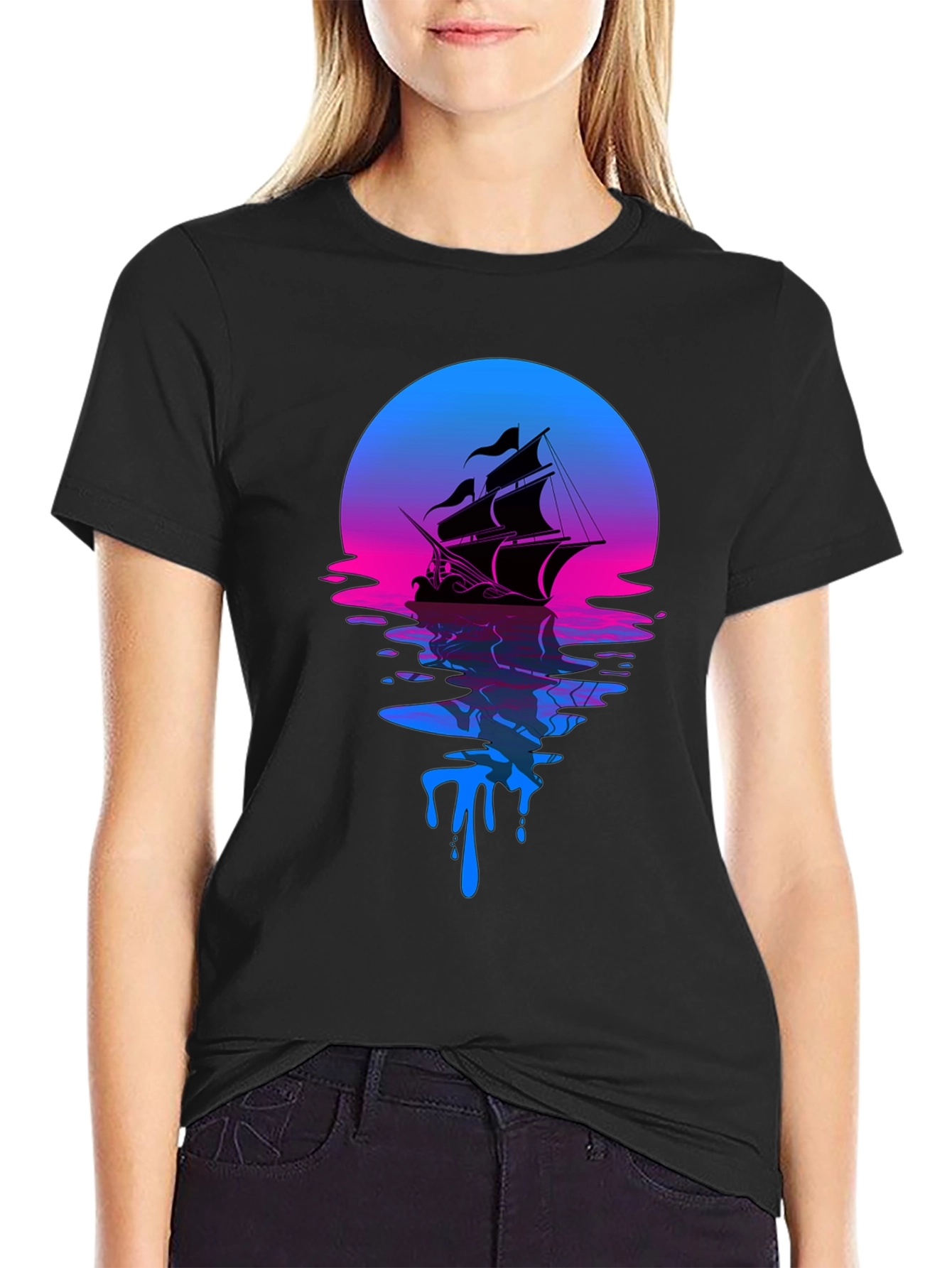 Sunset Ship Graphic Tee