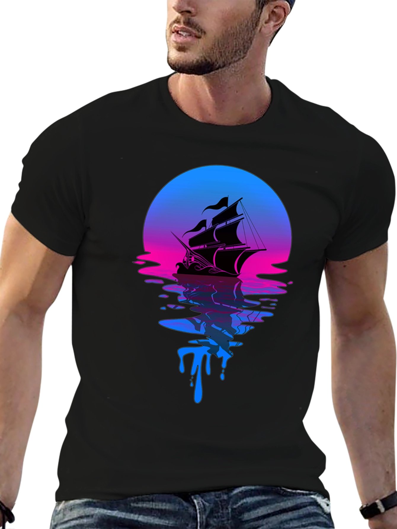 Sunset Ship Graphic Tee