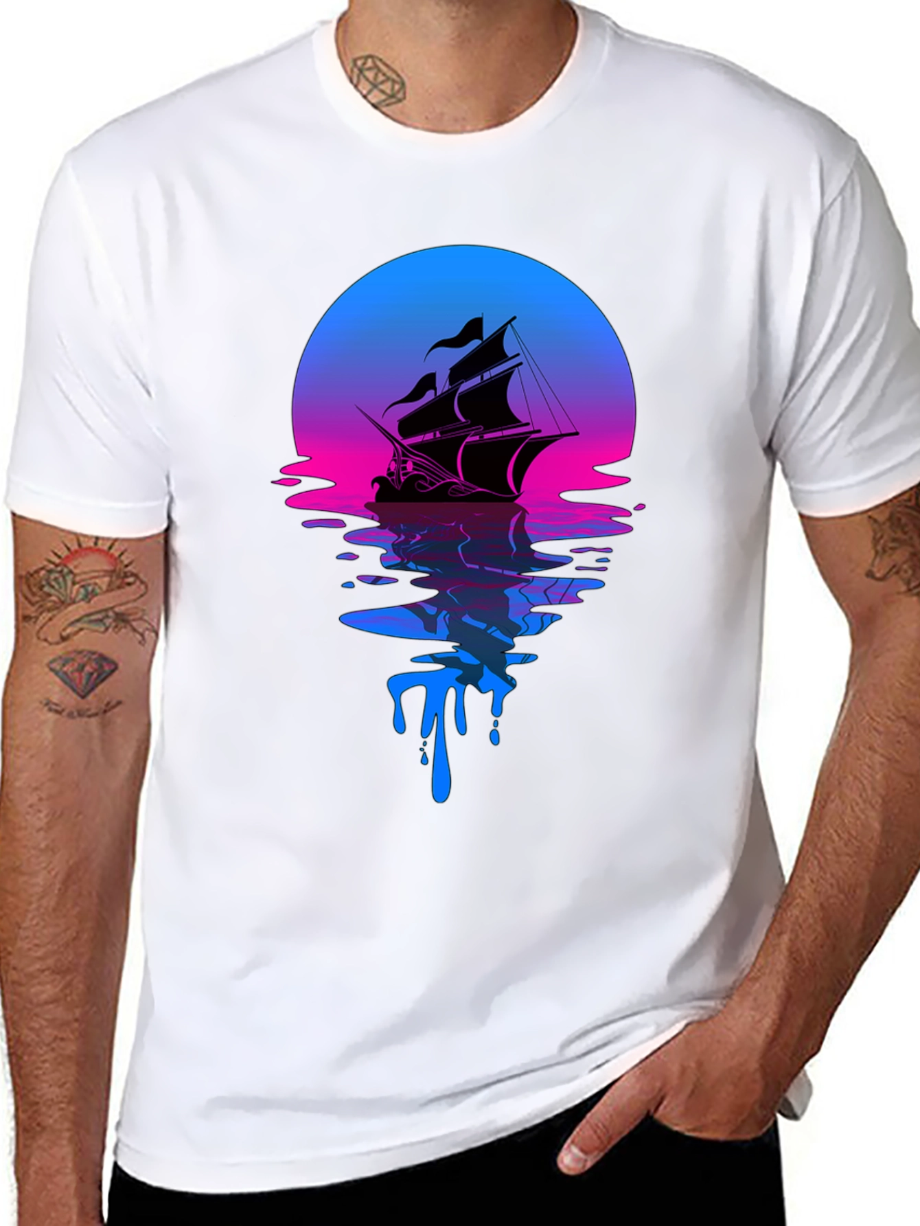 Sunset Ship Graphic Tee