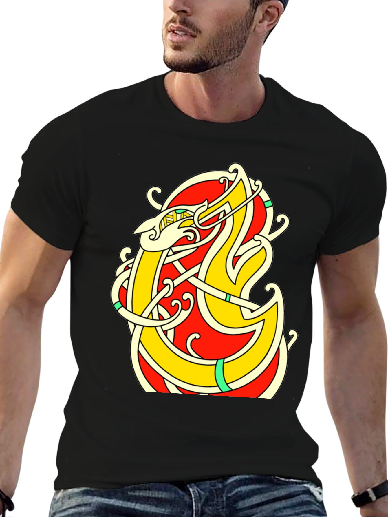 Celtic Dragon Knot T-Shirt - Black