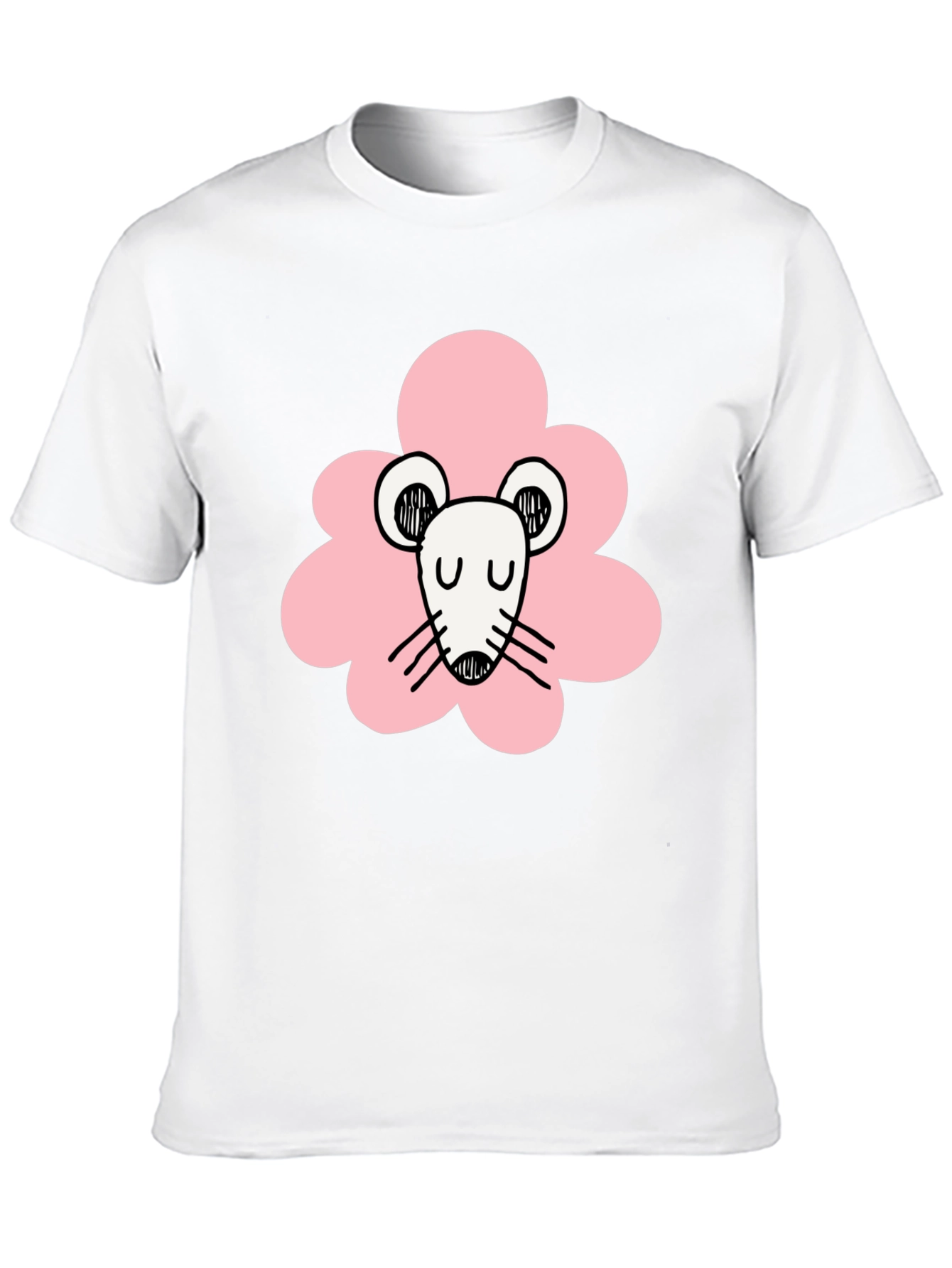 Cute Mouse Graphic Black T-Shirt