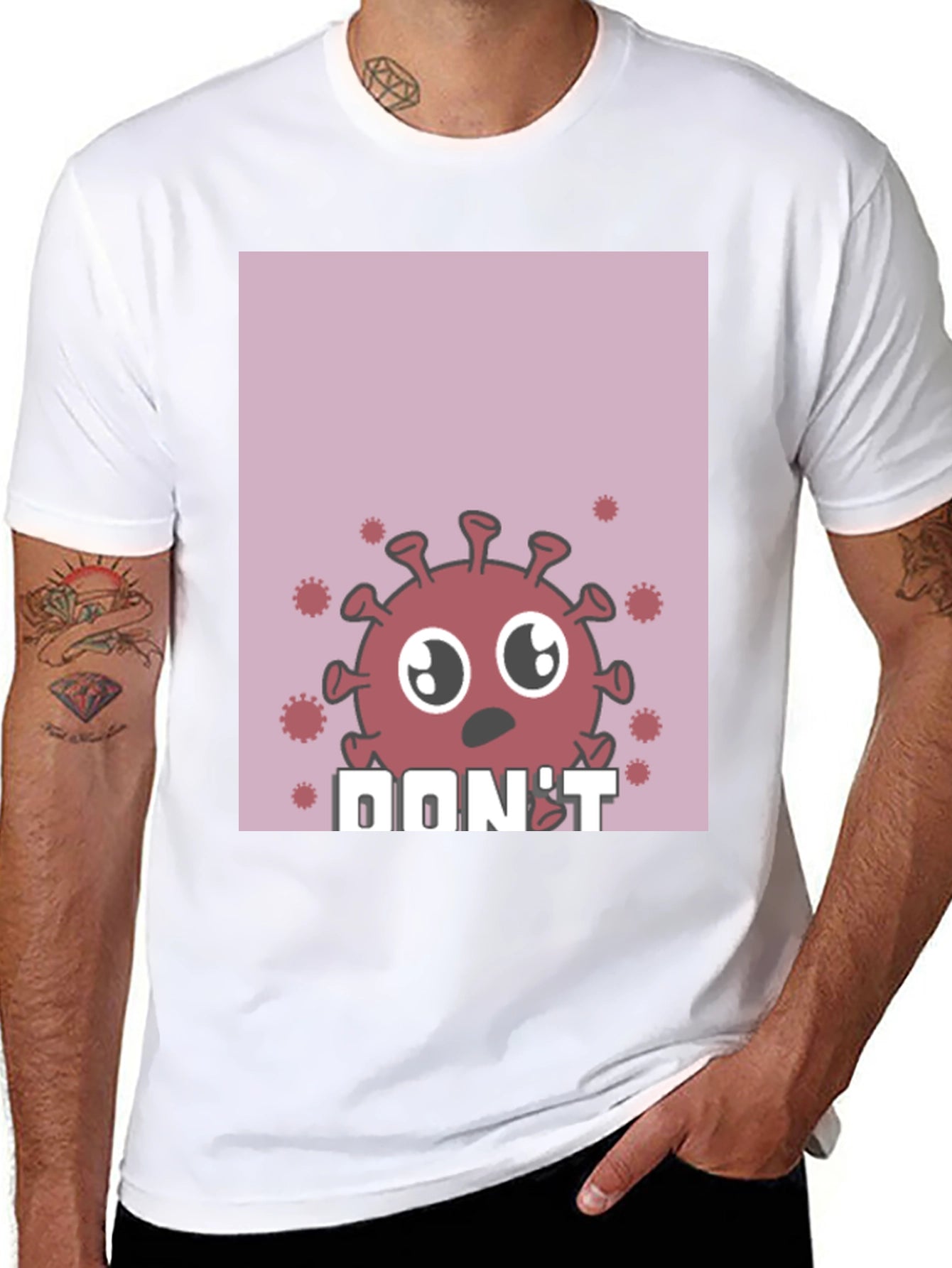 Cartoon Virus Graphic T-Shirt